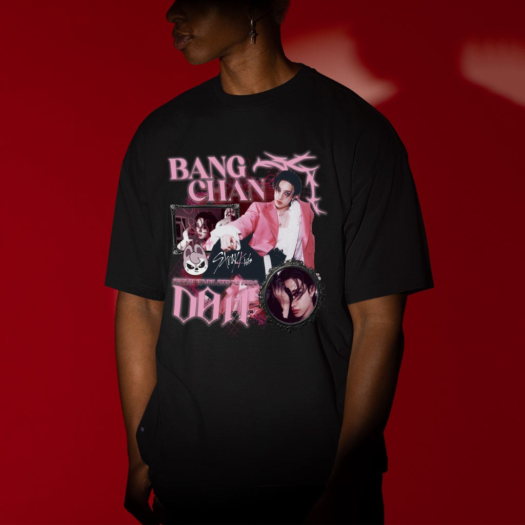 Stray Kids Graphic Bang Chan It Tape Do It T-Shirt - Men view, Y2K kpop concert tee