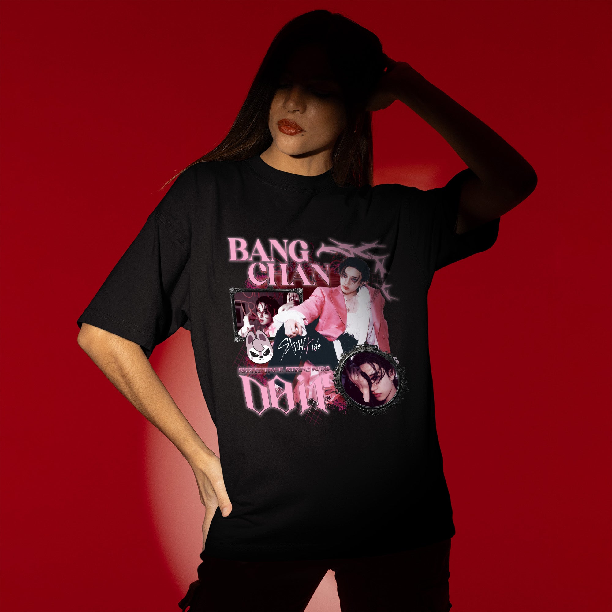Stray Kids Graphic Bang Chan It Tape Do It T-Shirt - Women view, Y2K kpop concert tee