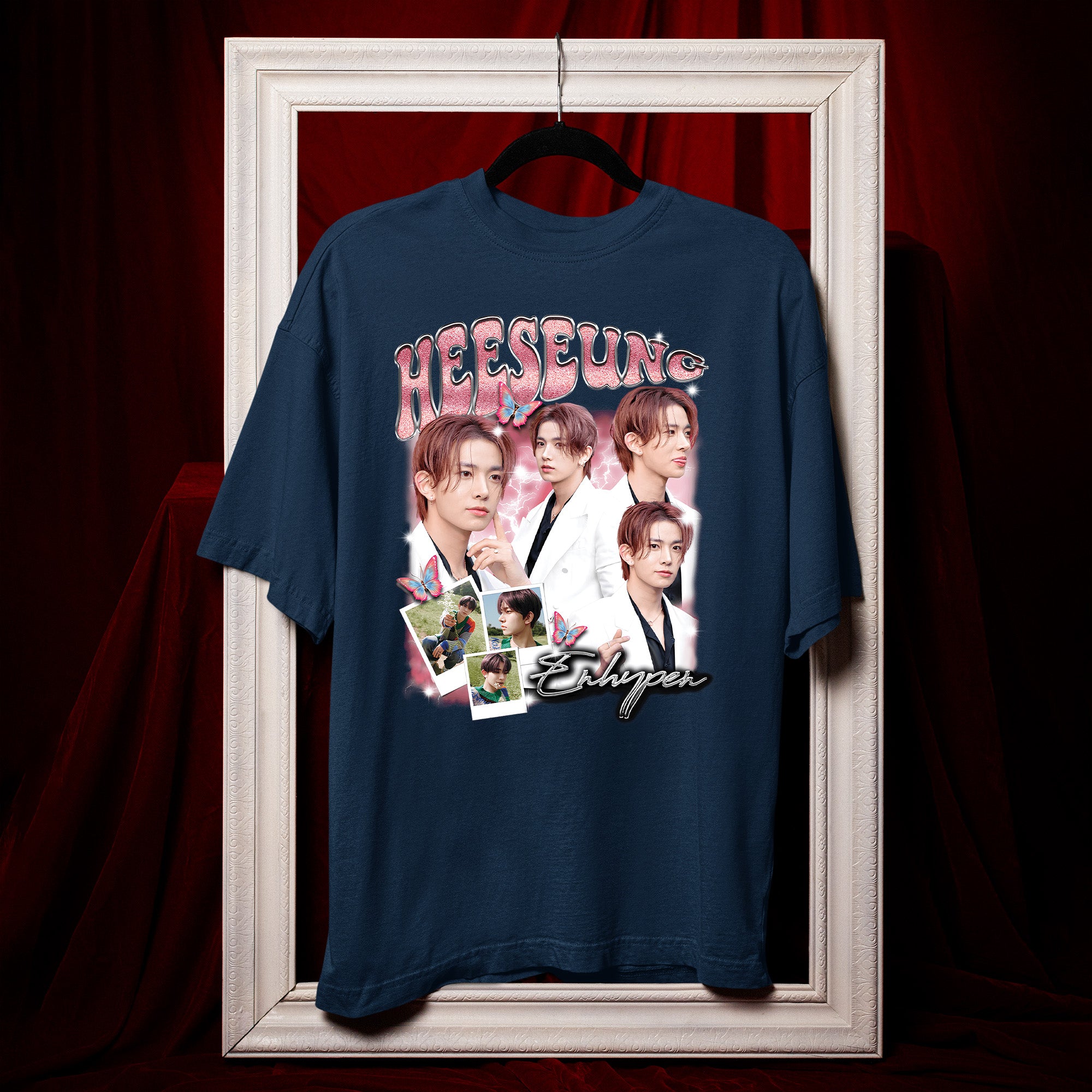 ENHYPEN Heeseung Graphic T-Shirt - Hang view, Y2K kpop concert tee