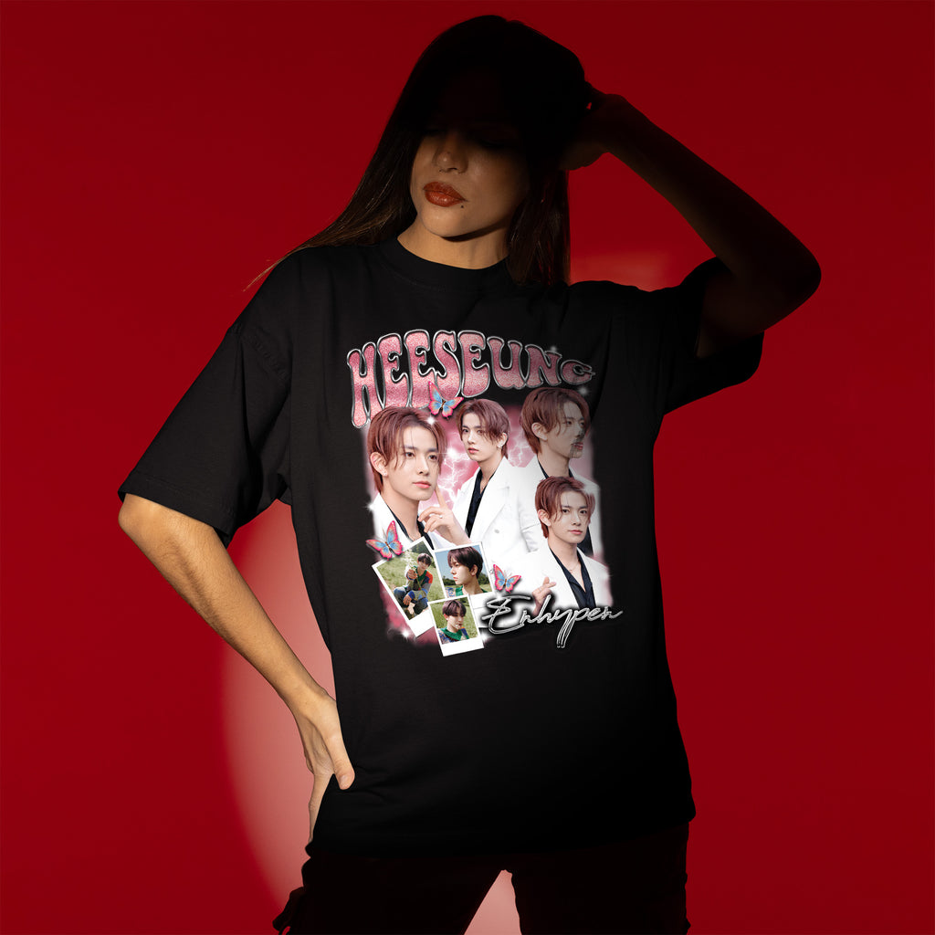 ENHYPEN Heeseung Graphic T-Shirt - Women view, Y2K kpop concert tee