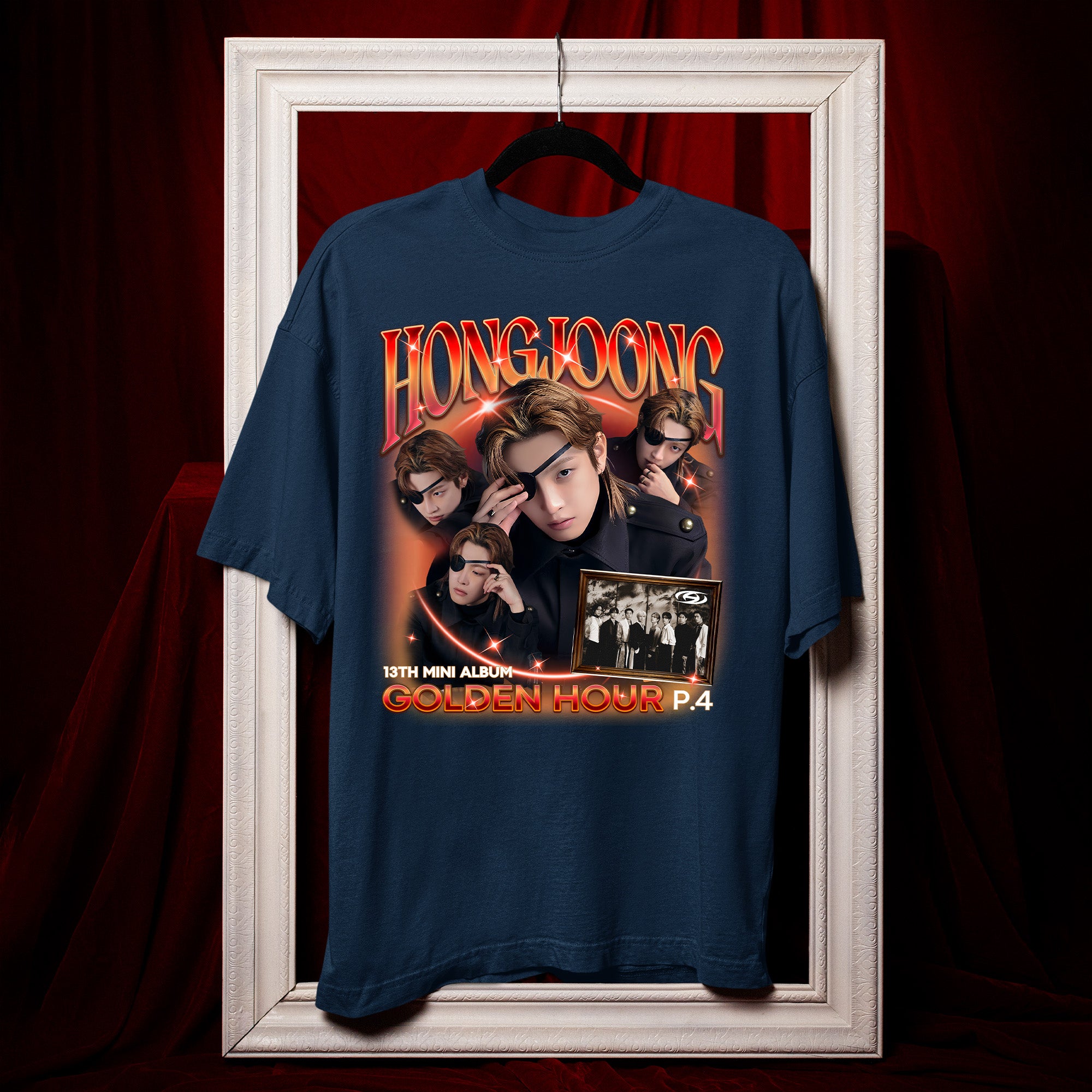 ATEEZ Hongjoong Golden Hour Part 4 T-Shirt - Hang view, Y2K kpop concert tee