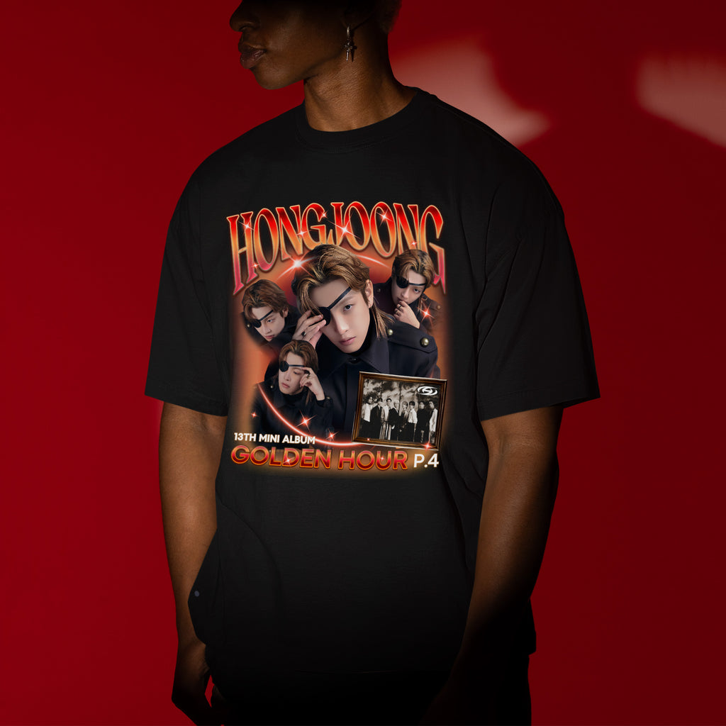 ATEEZ Hongjoong Golden Hour Part 4 T-Shirt - Men view, Y2K kpop concert tee