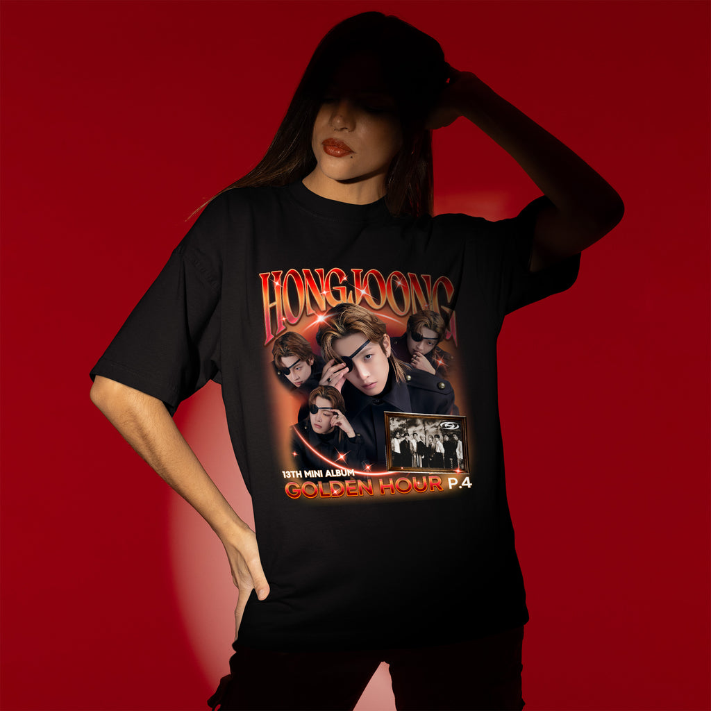 ATEEZ Hongjoong Golden Hour Part 4 T-Shirt - Women view, Y2K kpop concert tee