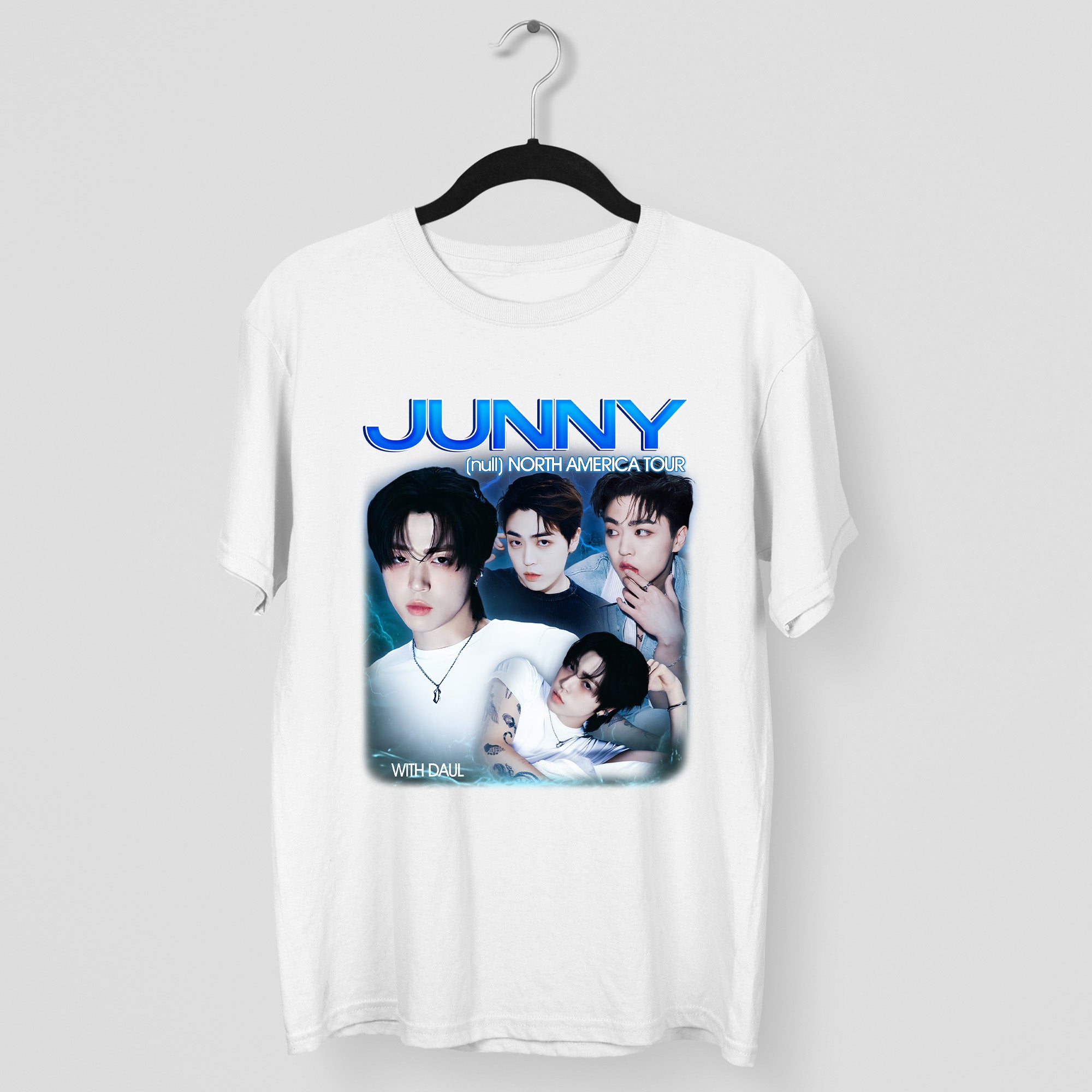 Junny Null North America Tour with Daul T-Shirt - Main view, Y2K kpop concert tee