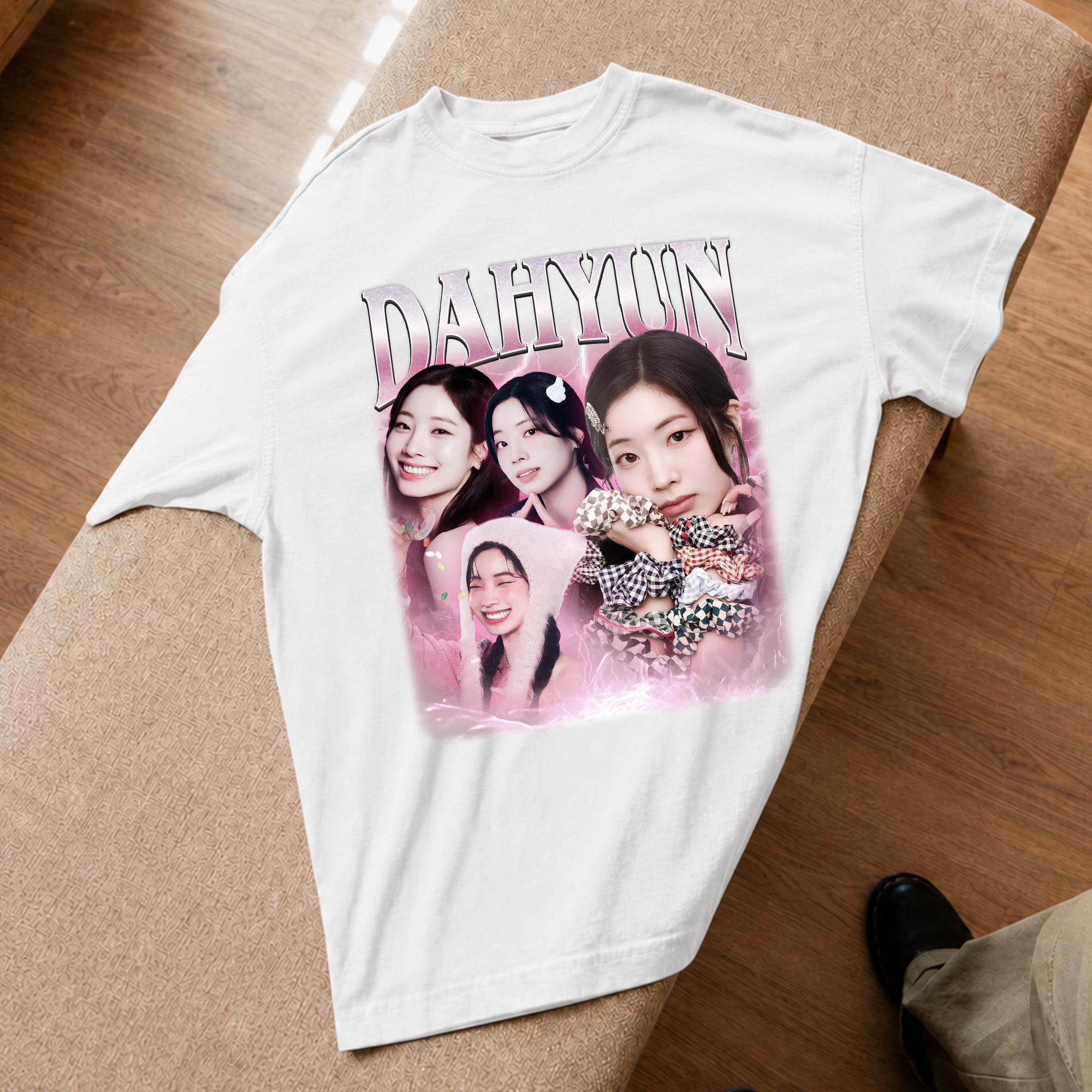 TWICE Dahyun T-Shirt - Spread view, Y2K kpop concert tee