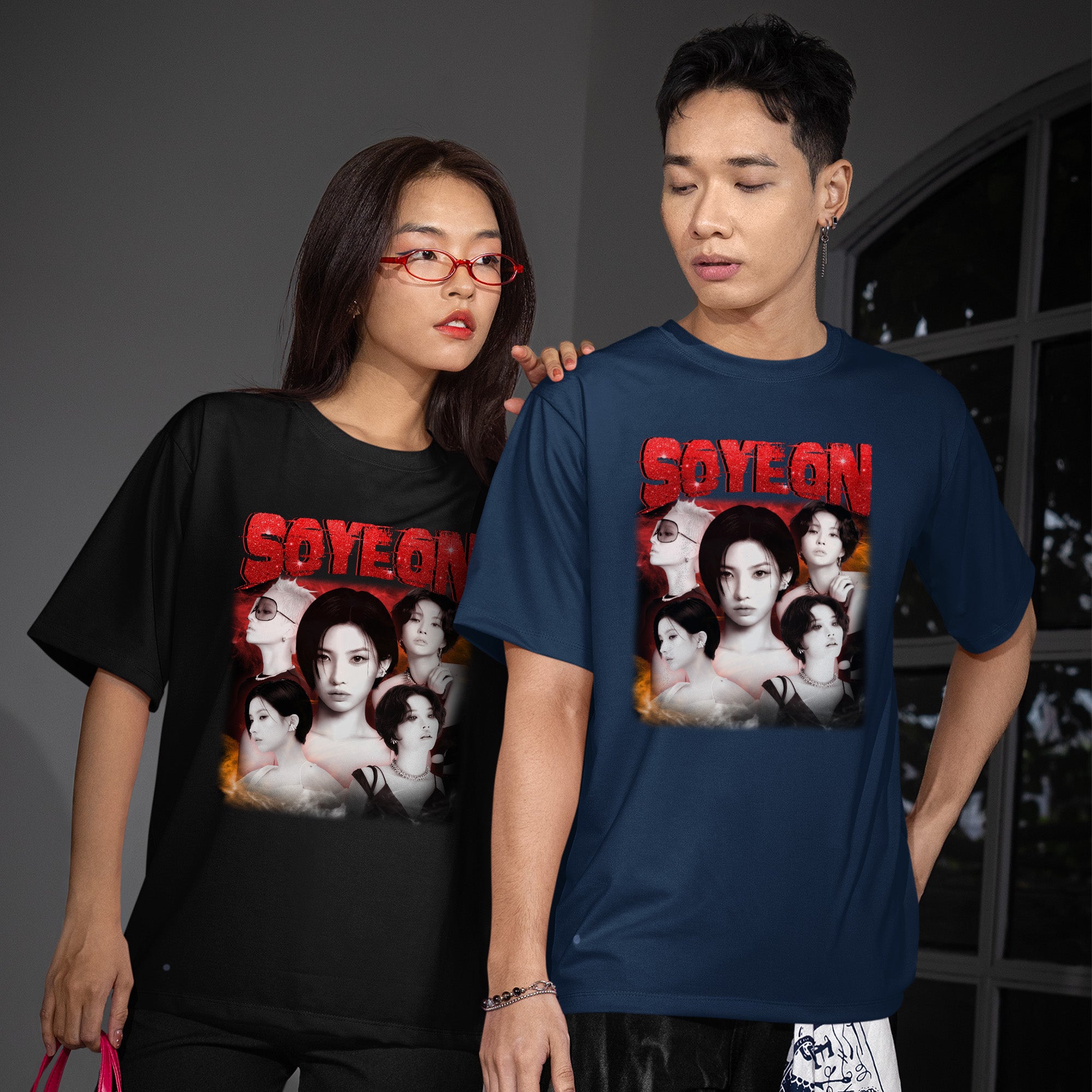 (G)I-DLE Soyeon T-Shirt - Couple view, Y2K kpop concert tee