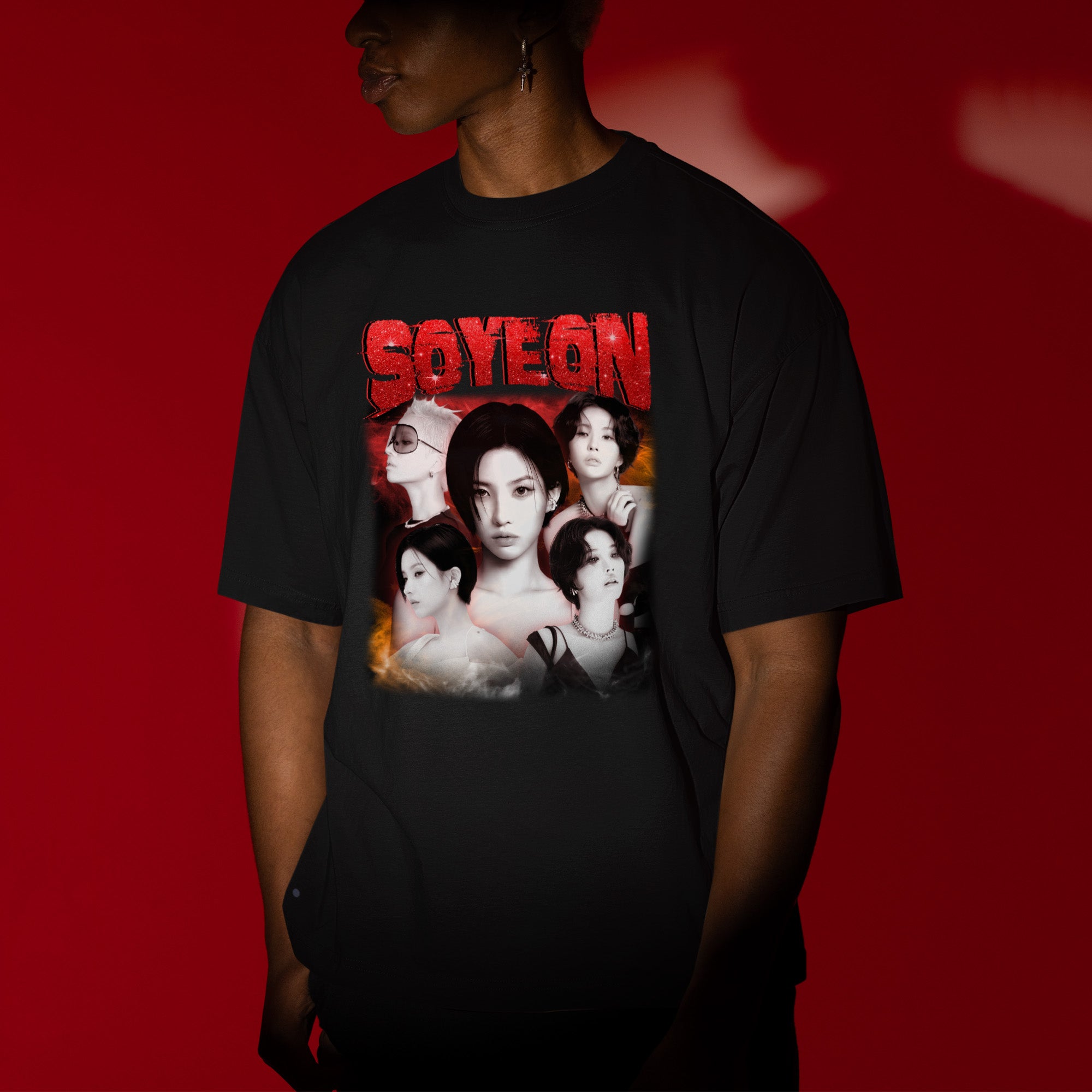 (G)I-DLE Soyeon T-Shirt - Men view, Y2K kpop concert tee