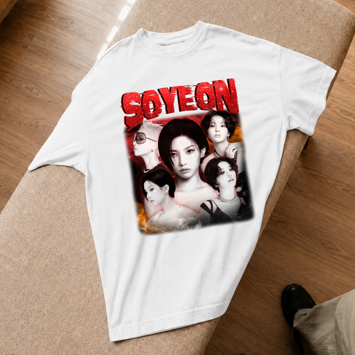 (G)I-DLE Soyeon T-Shirt - Spread view, Y2K kpop concert tee