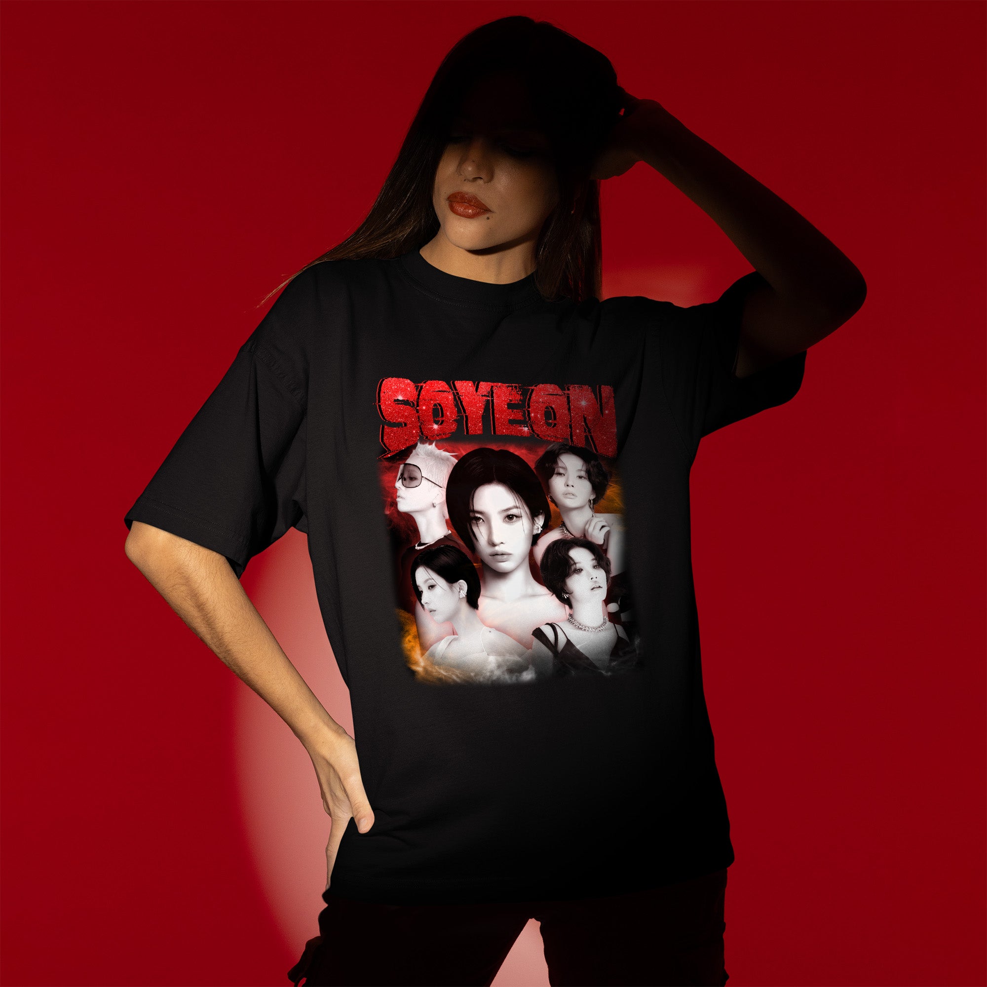 (G)I-DLE Soyeon T-Shirt - Women view, Y2K kpop concert tee