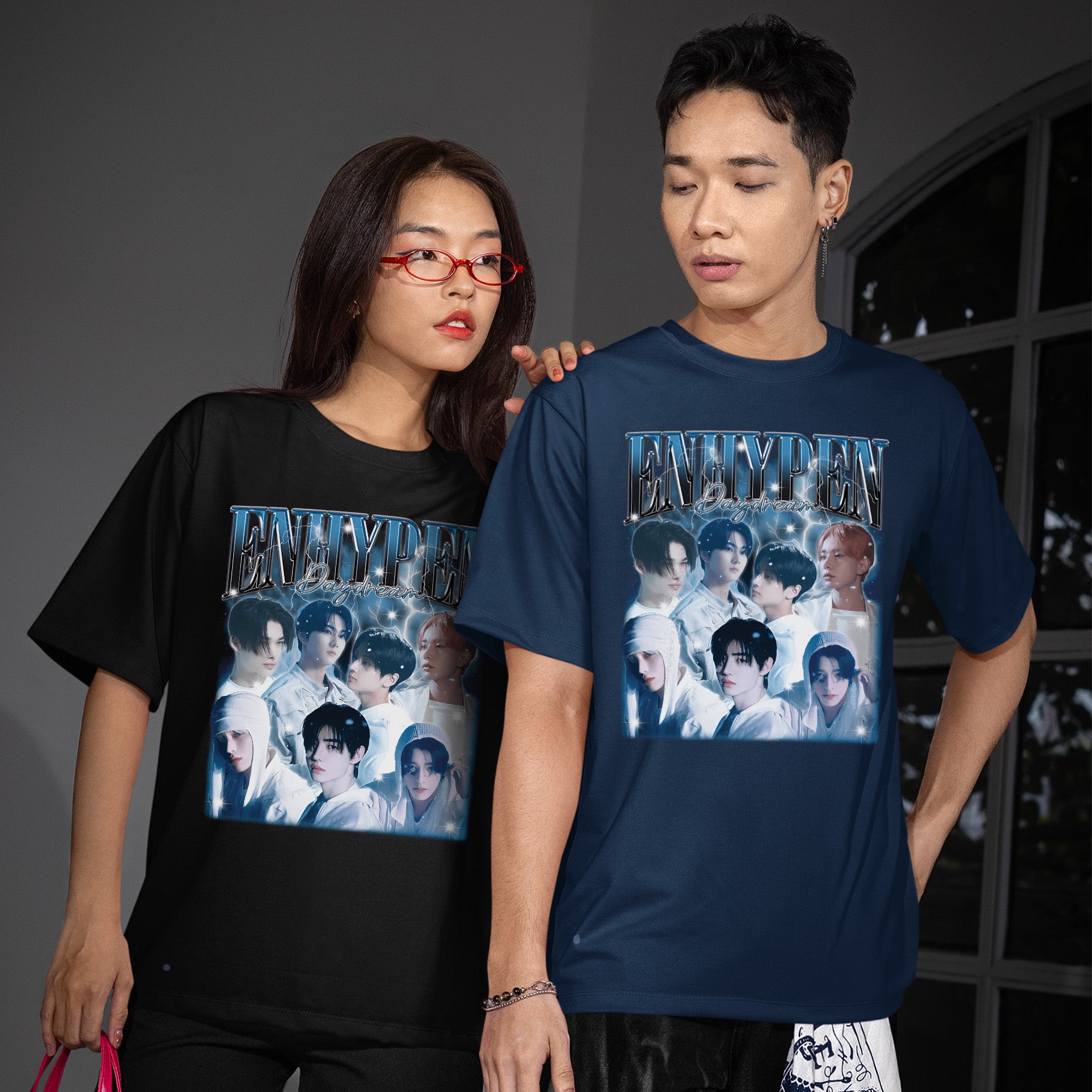 ENHYPEN Graphic Daydream T-Shirt - Couple view, Y2K kpop concert tee