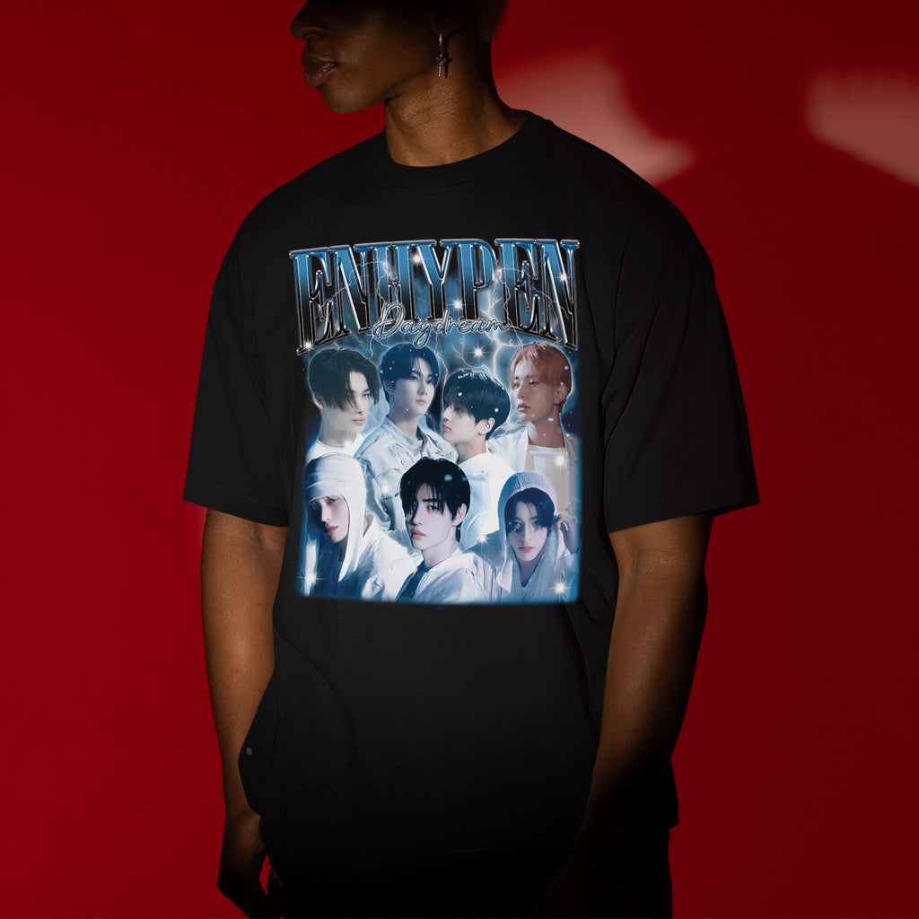 ENHYPEN Graphic Daydream T-Shirt - Men view, Y2K kpop concert tee