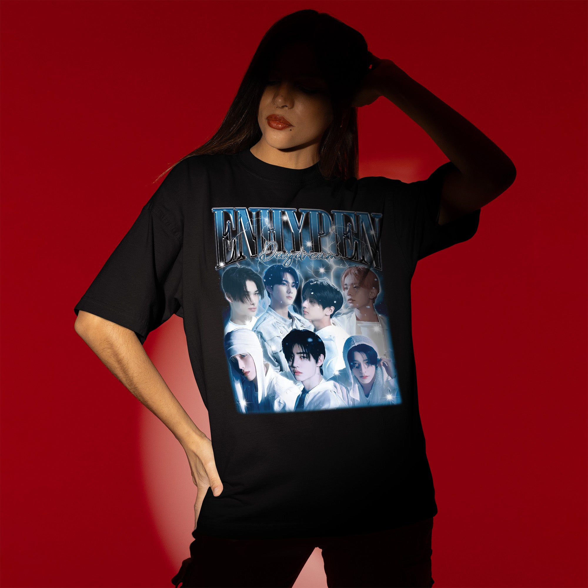 ENHYPEN Graphic Daydream T-Shirt - Women view, Y2K kpop concert tee