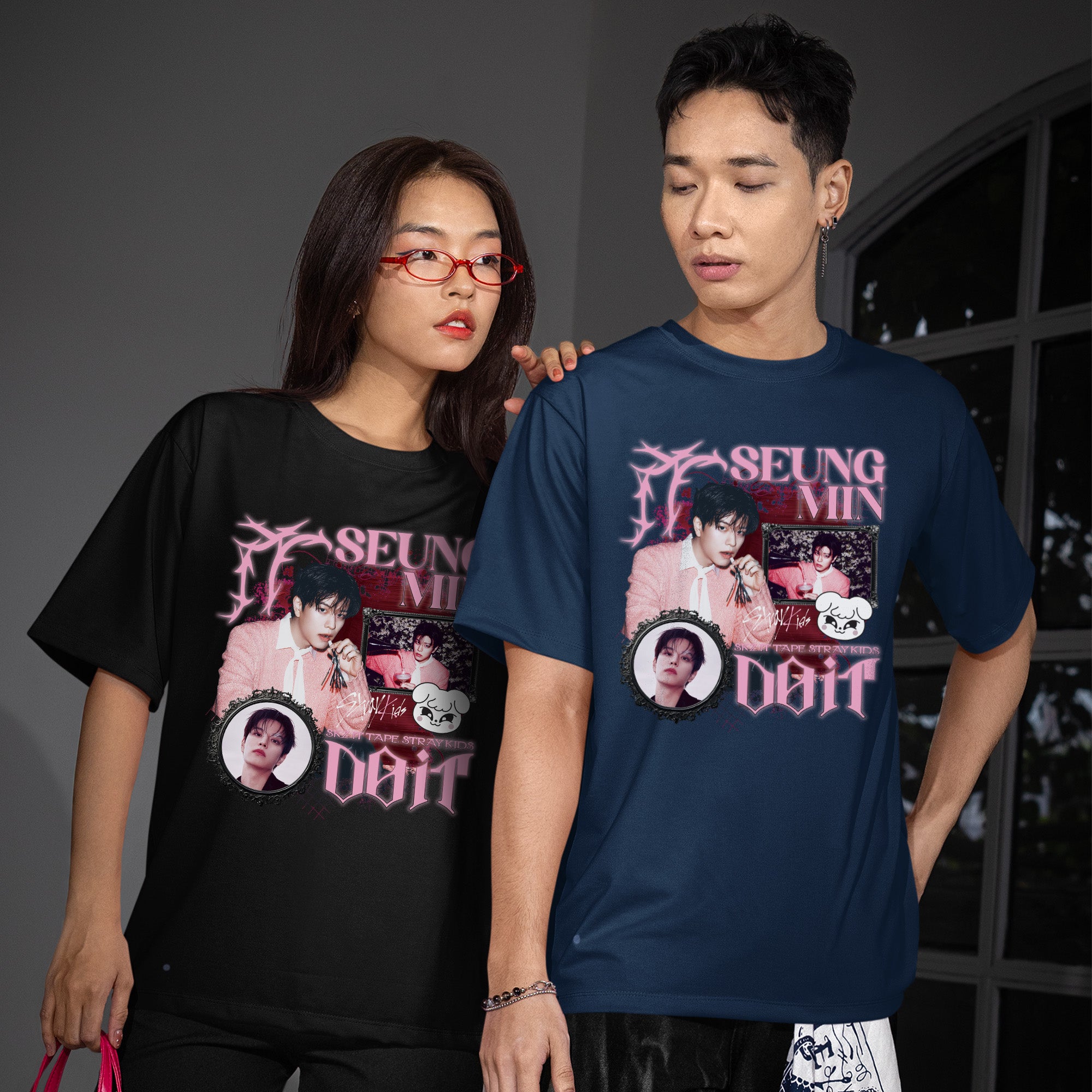 Stray Kids Graphic Seungmin It Tape Do It T-Shirt - Couple view, Y2K kpop concert tee