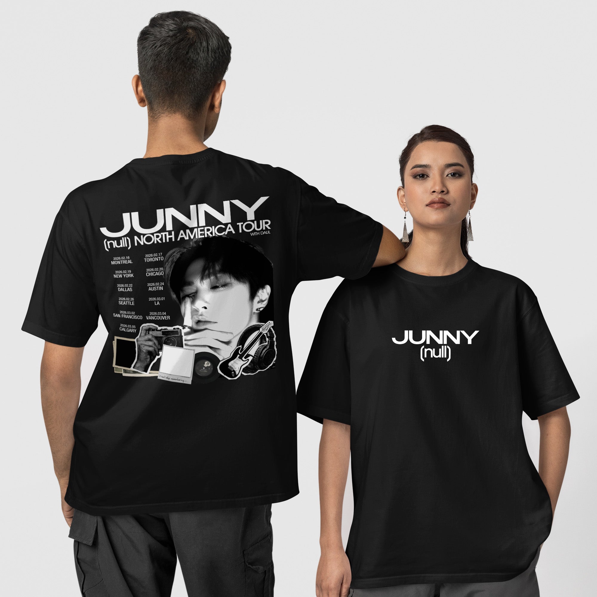 Junny Null North America Tour T-Shirt - Couple 1 view, Y2K kpop concert tee