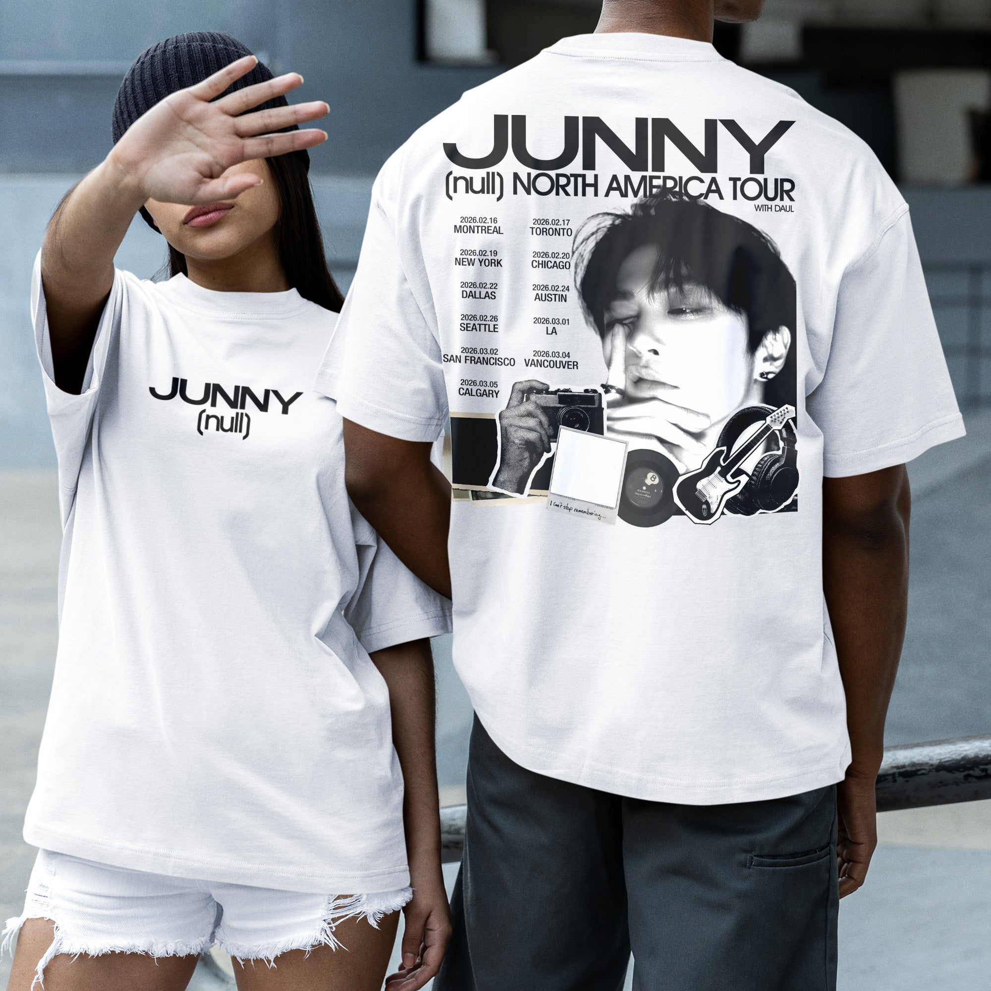 Junny Null North America Tour T-Shirt - Couple 2 view, Y2K kpop concert tee