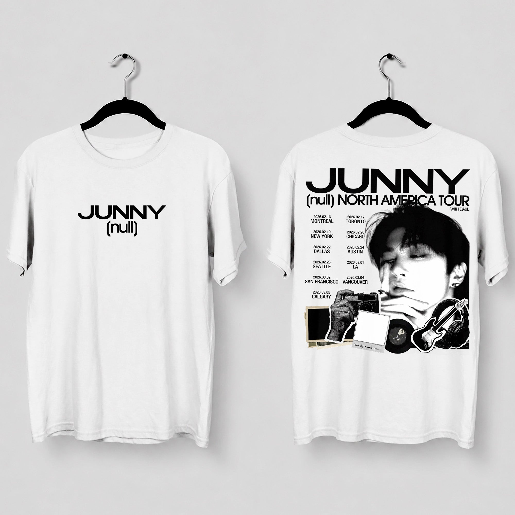 Junny Null North America Tour T-Shirt - Main view, Y2K kpop concert tee