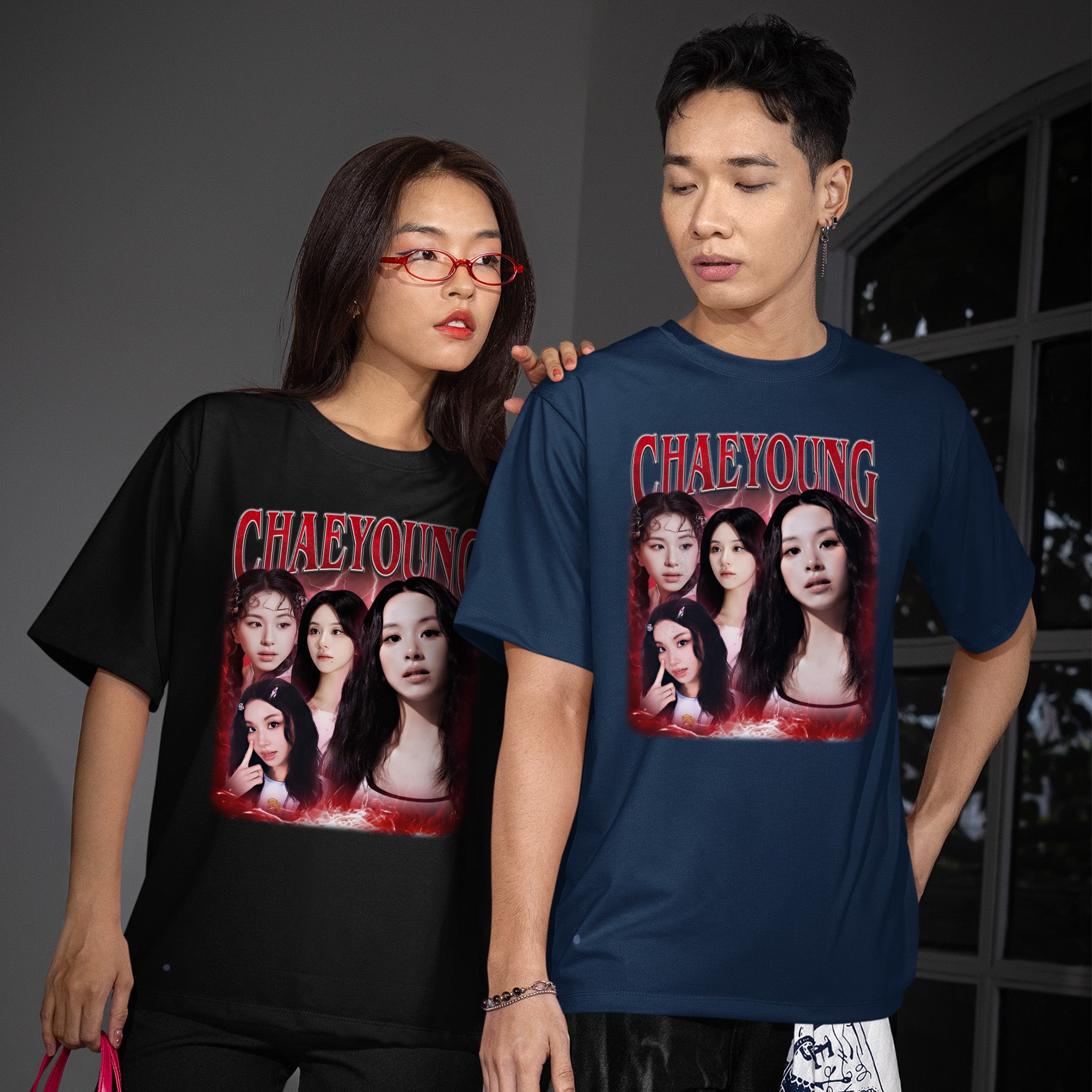 TWICE Chaeyoung T-Shirt - Couple view, Y2K kpop concert tee