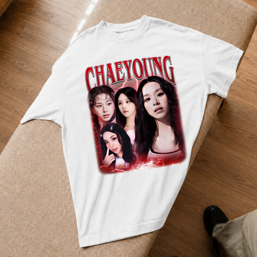 TWICE Chaeyoung T-Shirt - Spread view, Y2K kpop concert tee