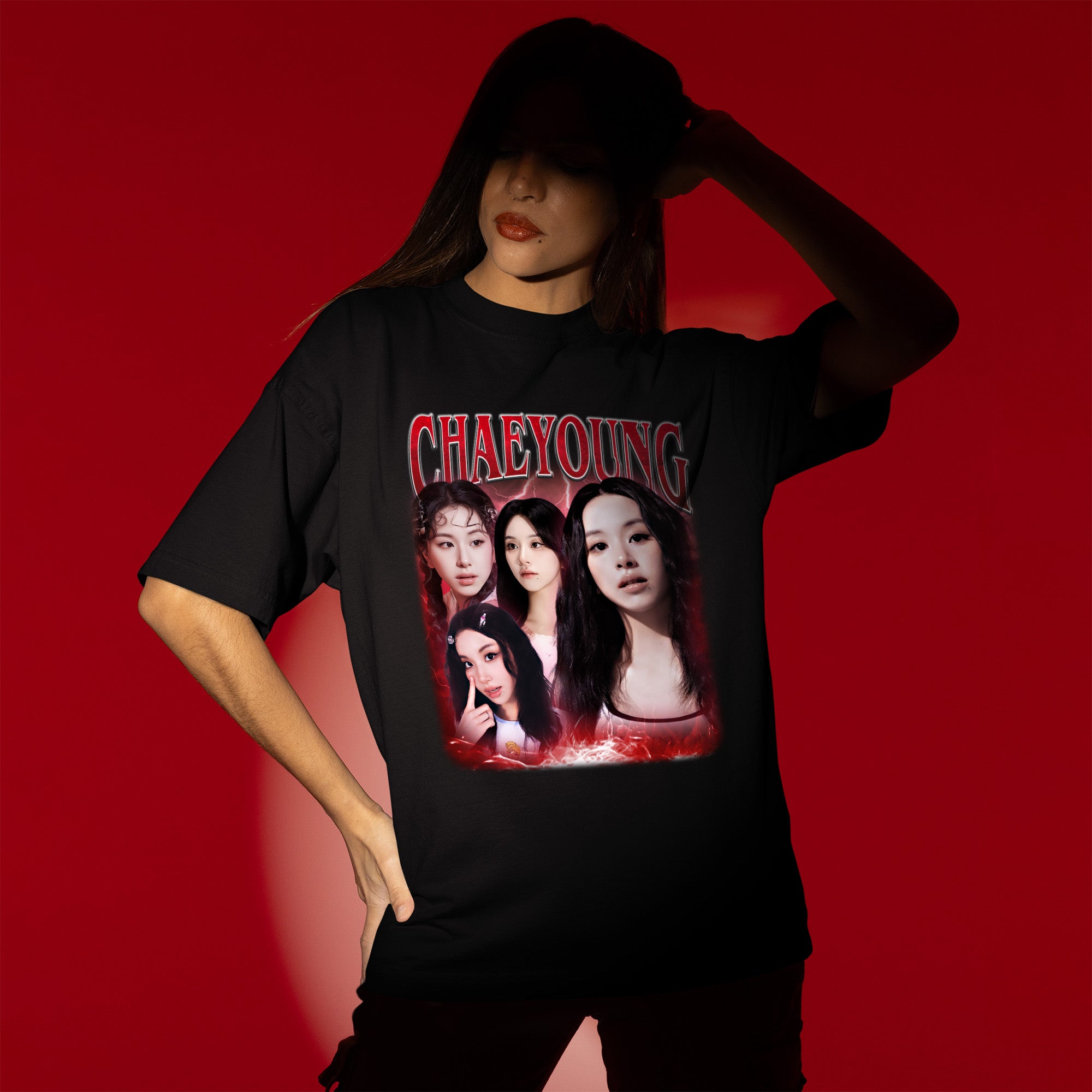 TWICE Chaeyoung T-Shirt - Women view, Y2K kpop concert tee