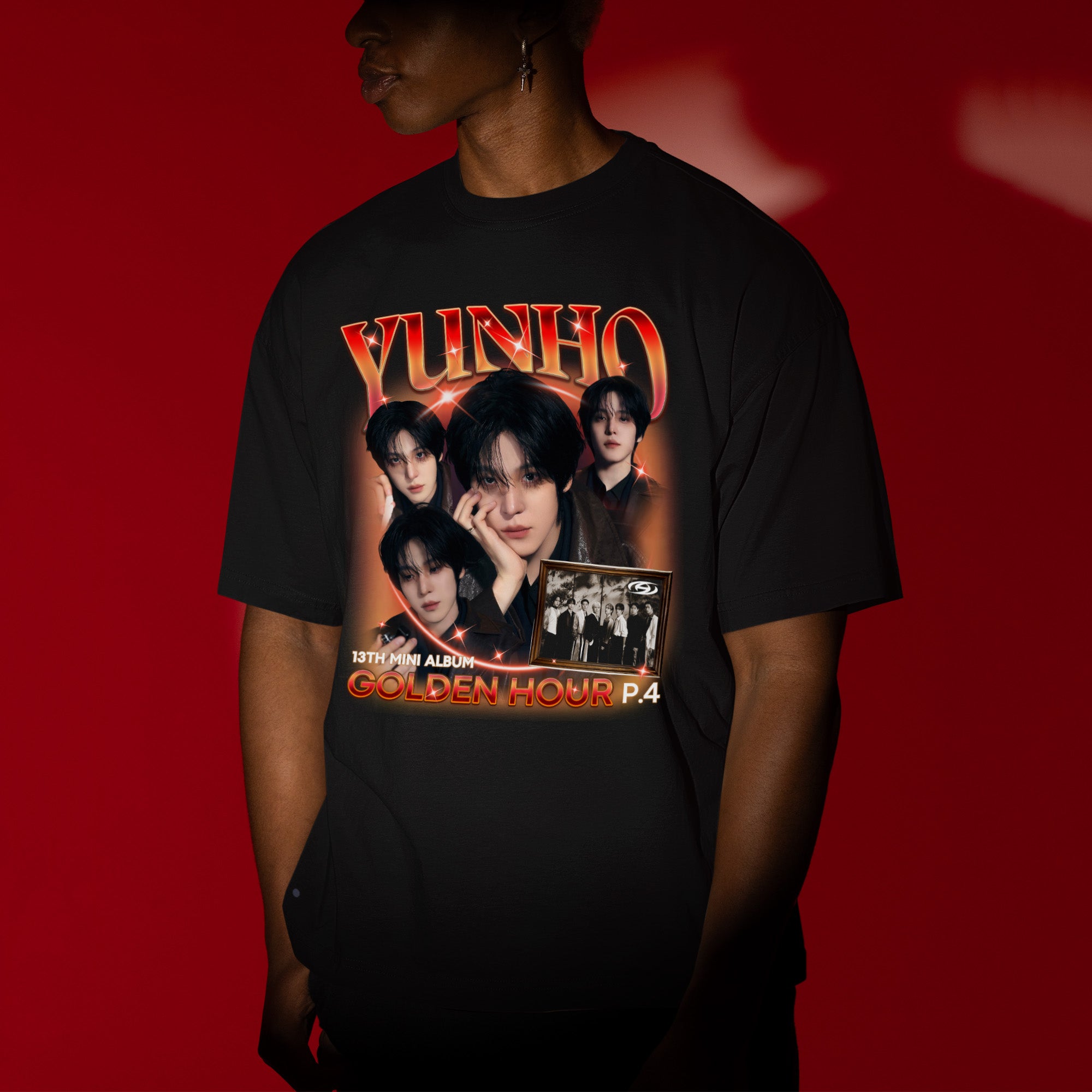 ATEEZ Yunho Golden Hour Part 4 T-Shirt - Men view, Y2K kpop concert tee