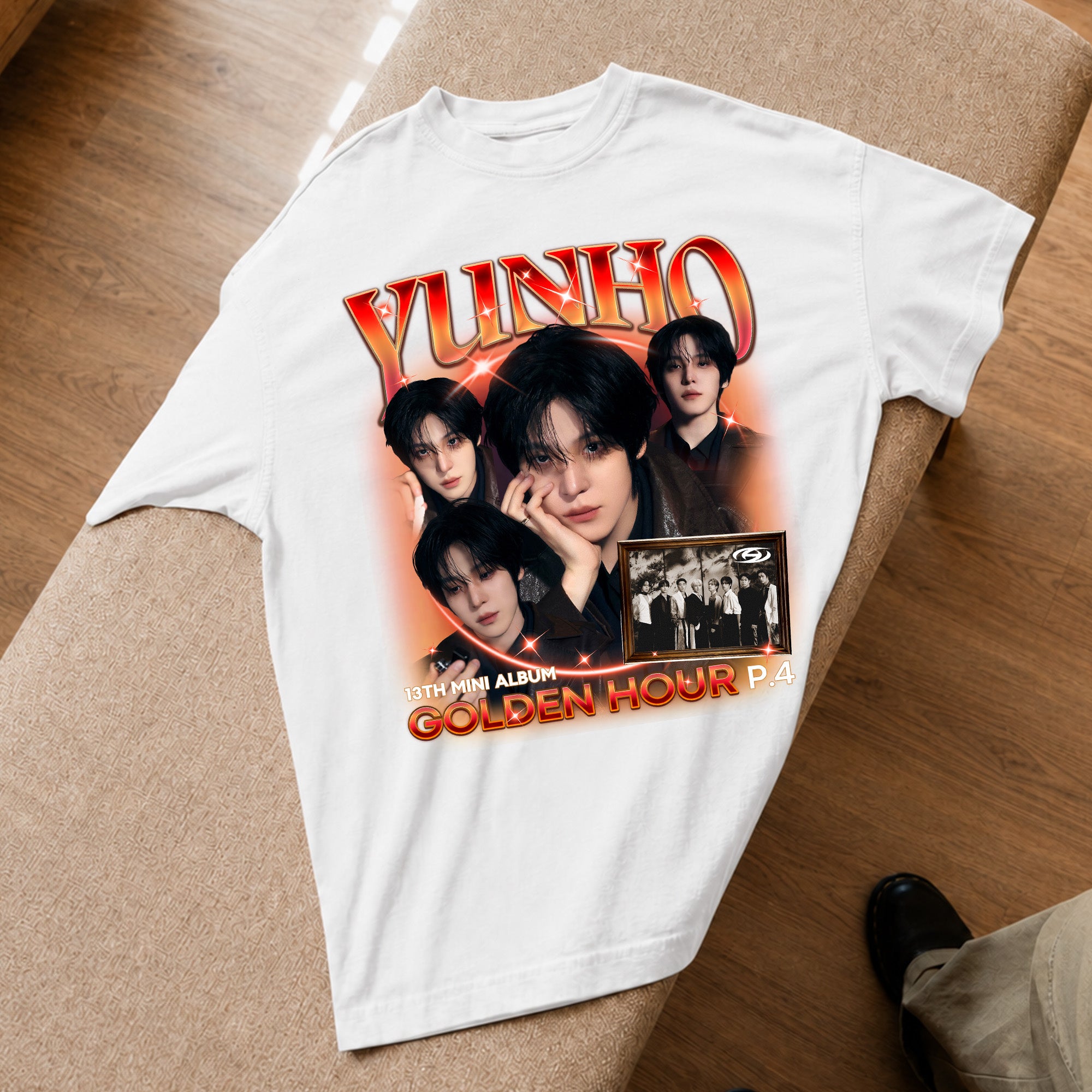 ATEEZ Yunho Golden Hour Part 4 T-Shirt - Spread view, Y2K kpop concert tee