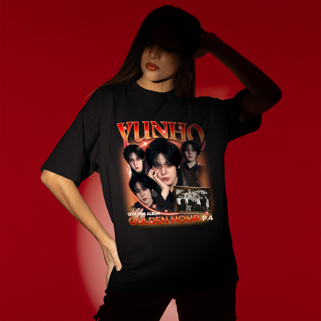 ATEEZ Yunho Golden Hour Part 4 T-Shirt - Women view, Y2K kpop concert tee