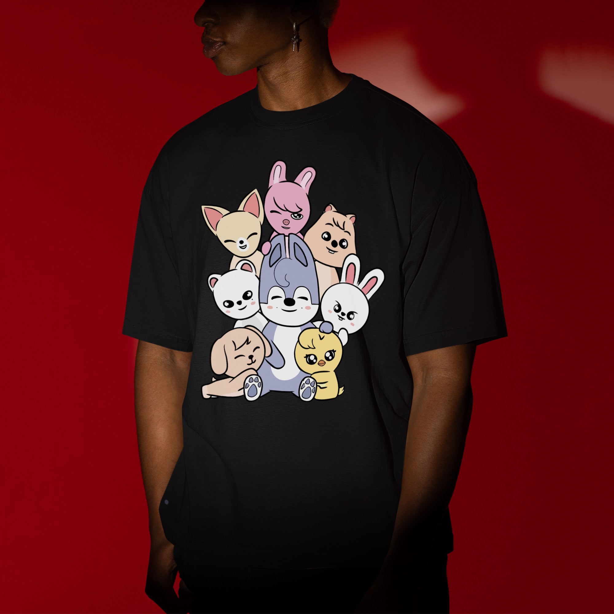 Stray Kids Cute Skzoo T-Shirt - Men view, Y2K kpop concert tee