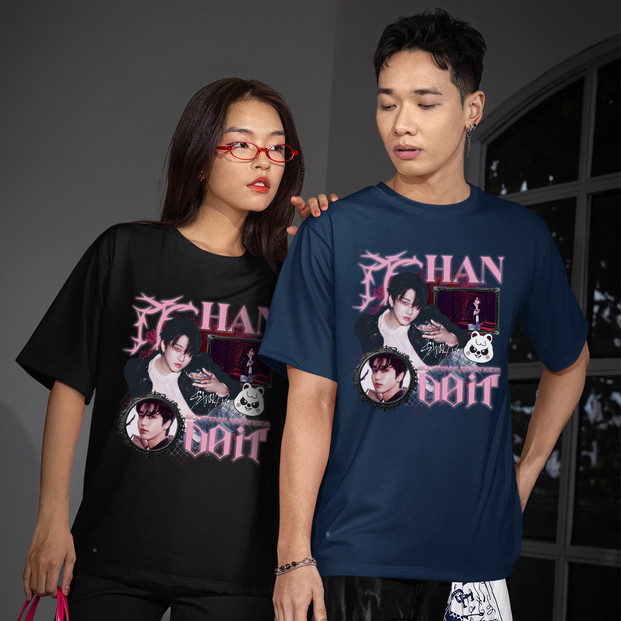 Stray Kids Graphic Han It Tape Do It T-Shirt - Couple view, Y2K kpop concert tee