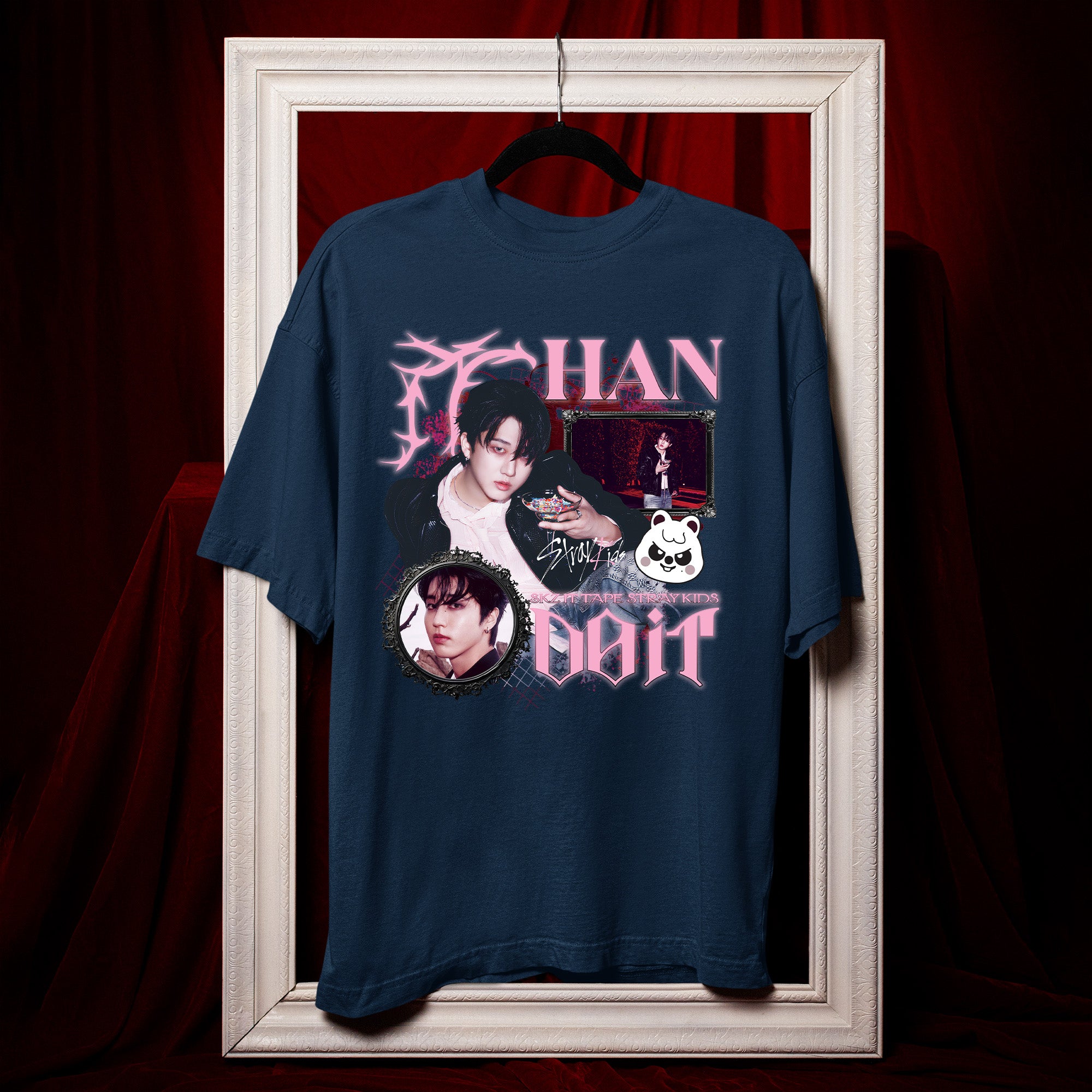 Stray Kids Graphic Han It Tape Do It T-Shirt - Hang view, Y2K kpop concert tee