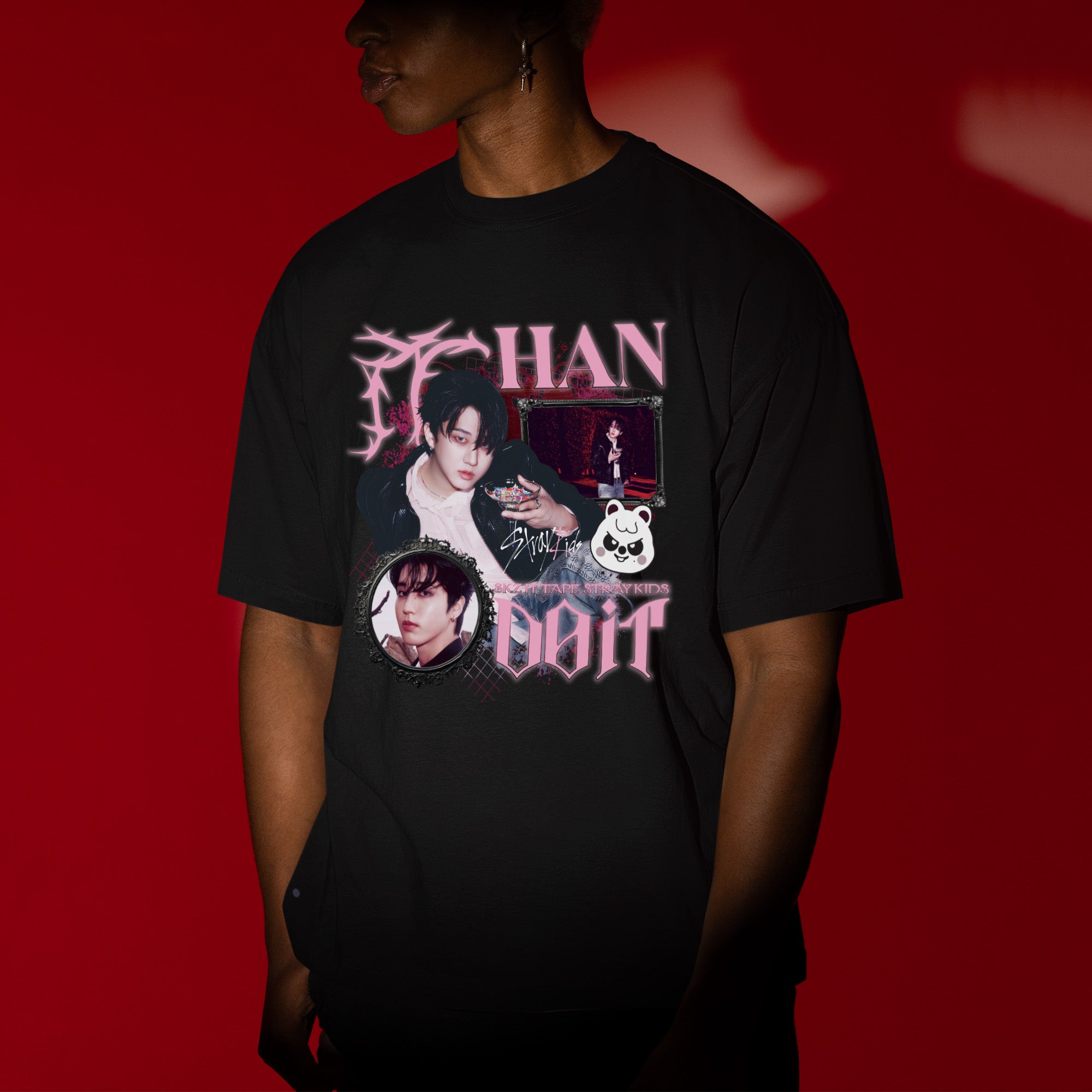 Stray Kids Graphic Han It Tape Do It T-Shirt - Men view, Y2K kpop concert tee