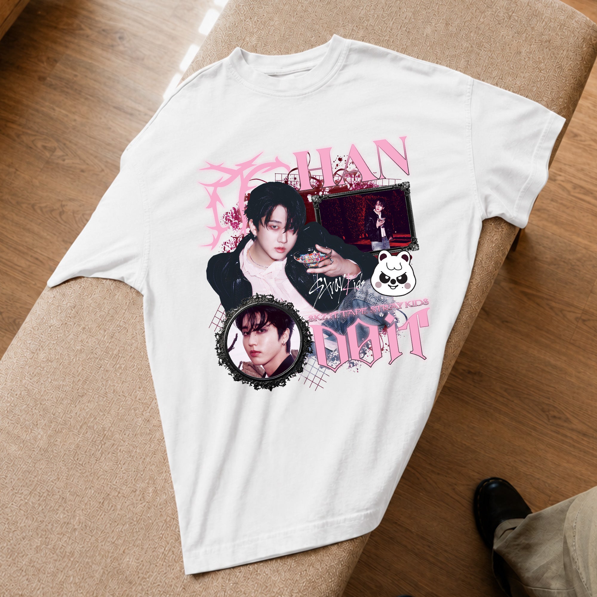 Stray Kids Graphic Han It Tape Do It T-Shirt - Spread view, Y2K kpop concert tee
