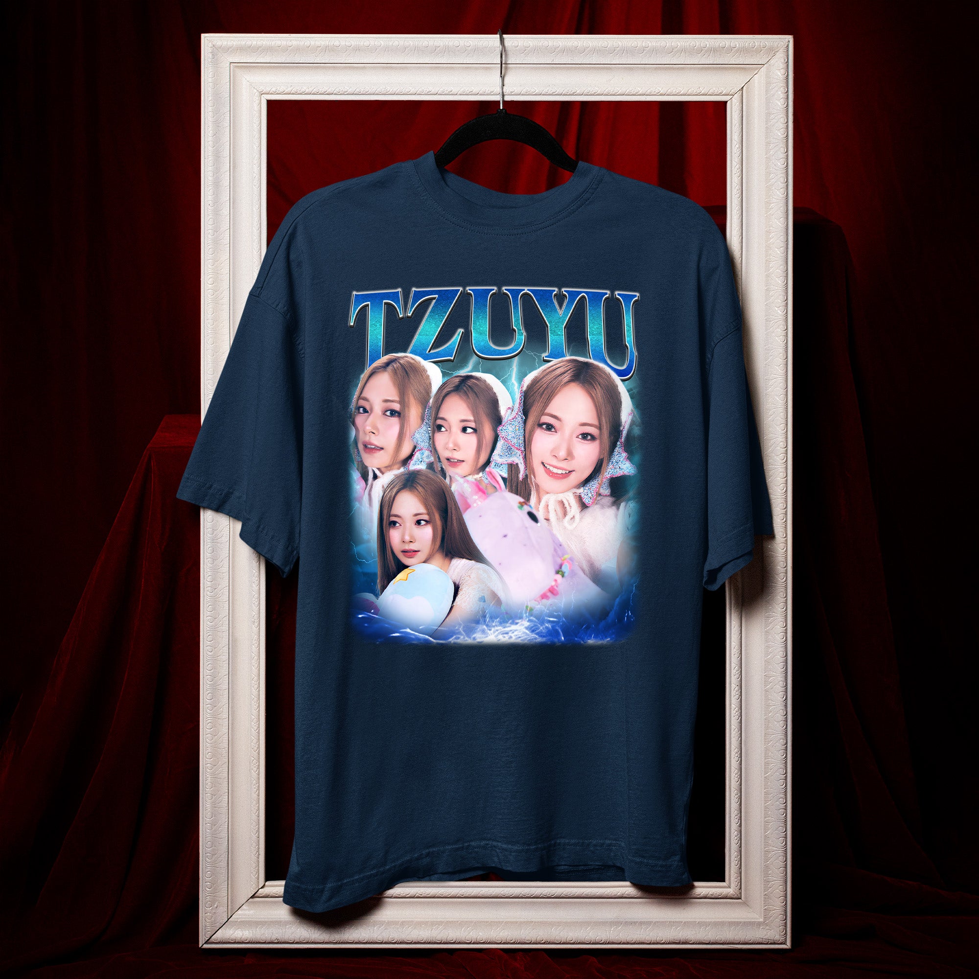 TWICE Tzuyu T-Shirt - Hang view, Y2K kpop concert tee