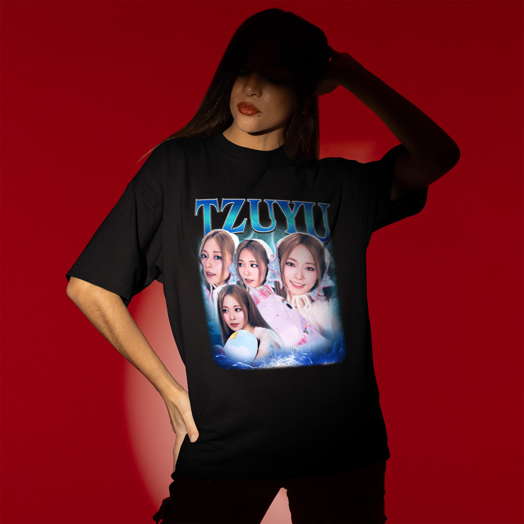 TWICE Tzuyu T-Shirt - Women view, Y2K kpop concert tee