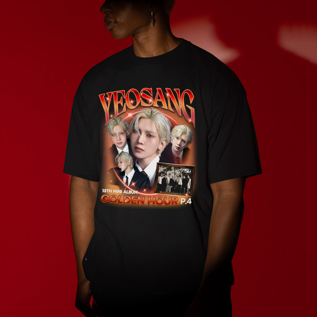 ATEEZ Yeosang Golden Hour Part 4 T-Shirt - Men view, Y2K kpop concert tee