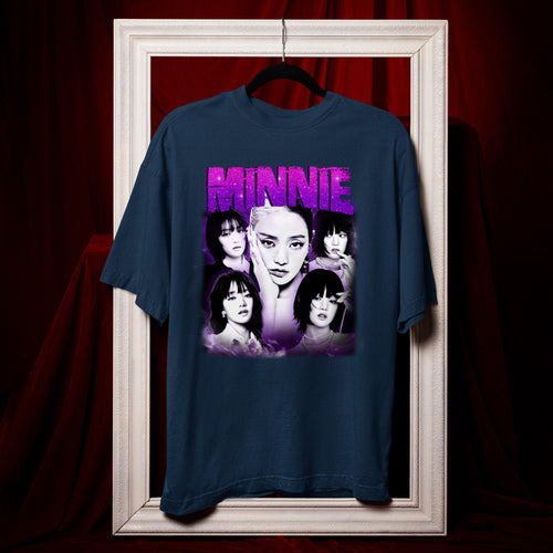 (G)I-DLE Minnie T-Shirt - Hang view, Y2K kpop concert tee