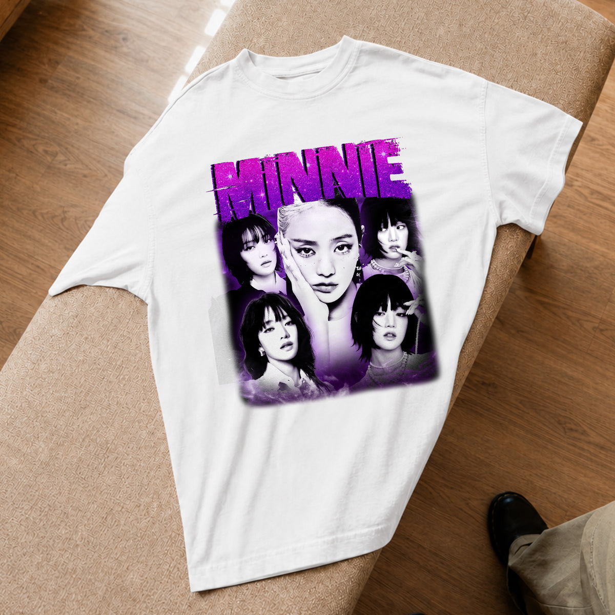 (G)I-DLE Minnie T-Shirt - Spread view, Y2K kpop concert tee
