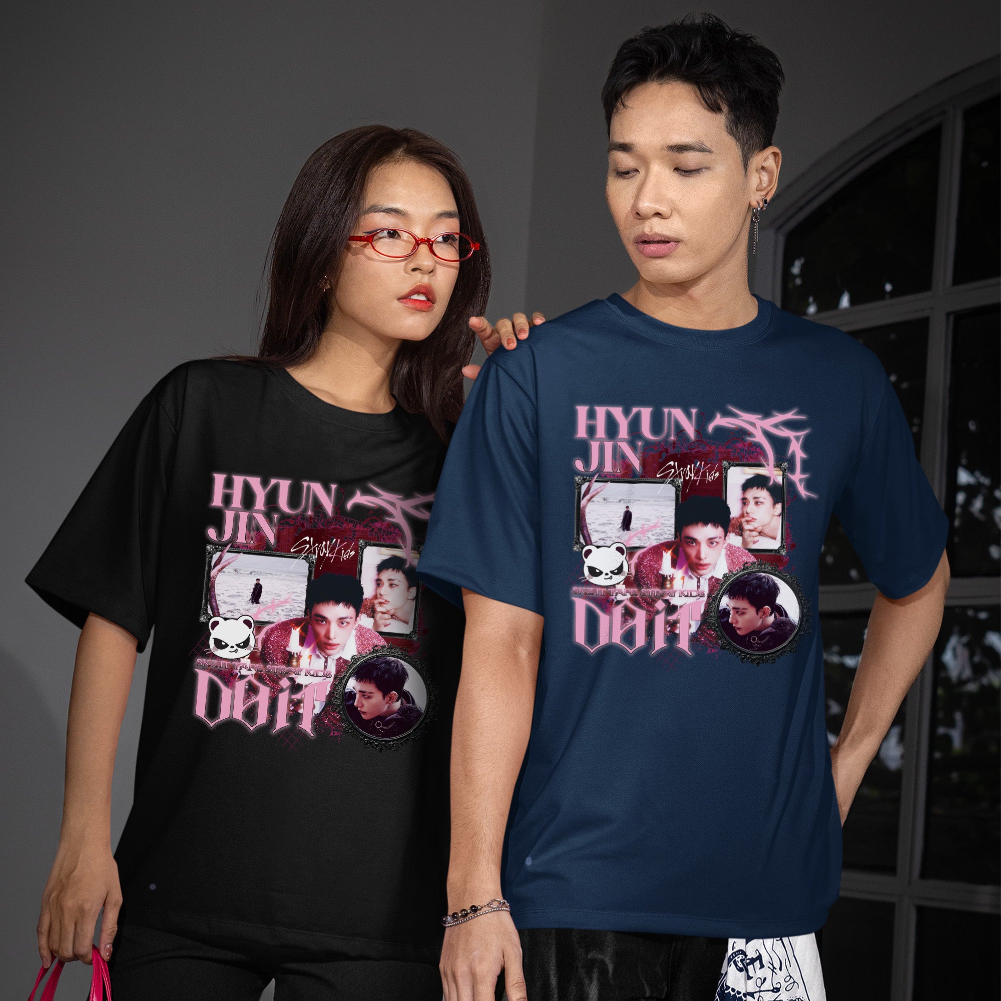 Stray Kids Graphic Hyunjin It Tape Do It T-Shirt - Couple view, Y2K kpop concert tee