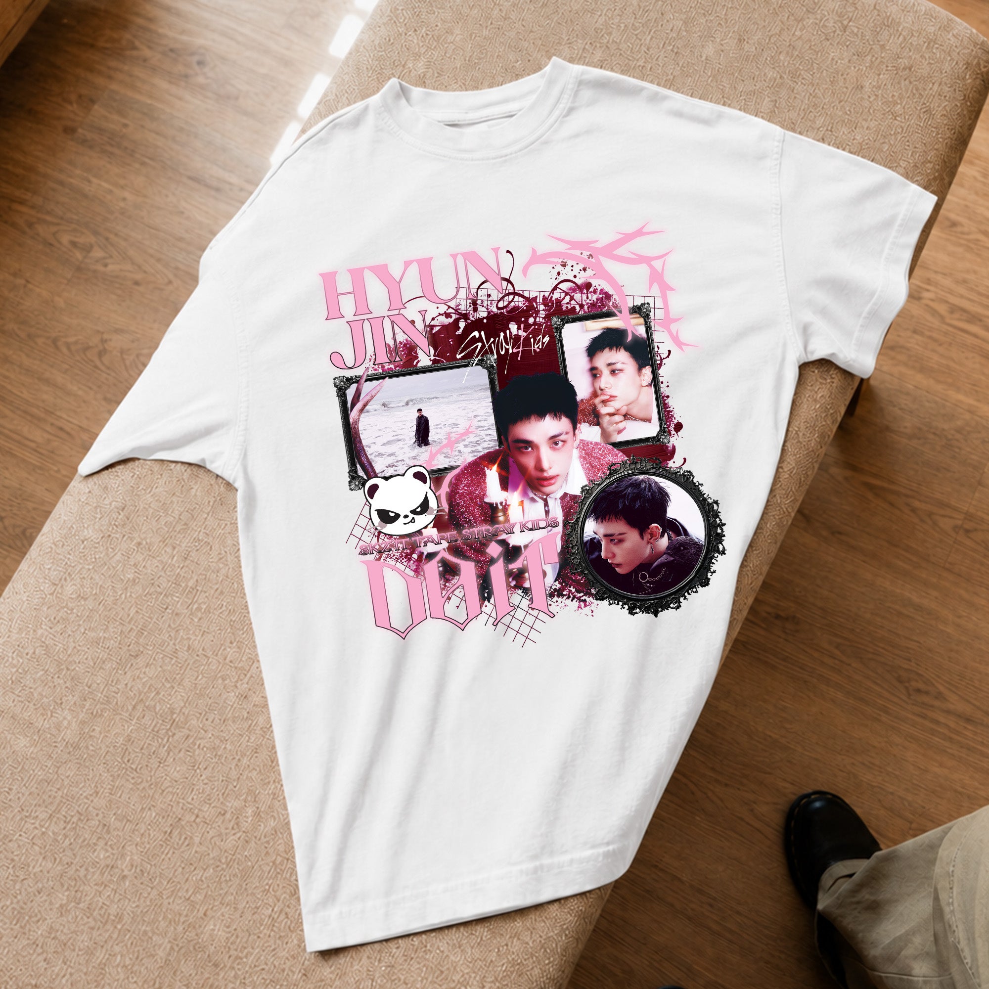 Stray Kids Graphic Hyunjin It Tape Do It T-Shirt - Spread view, Y2K kpop concert tee