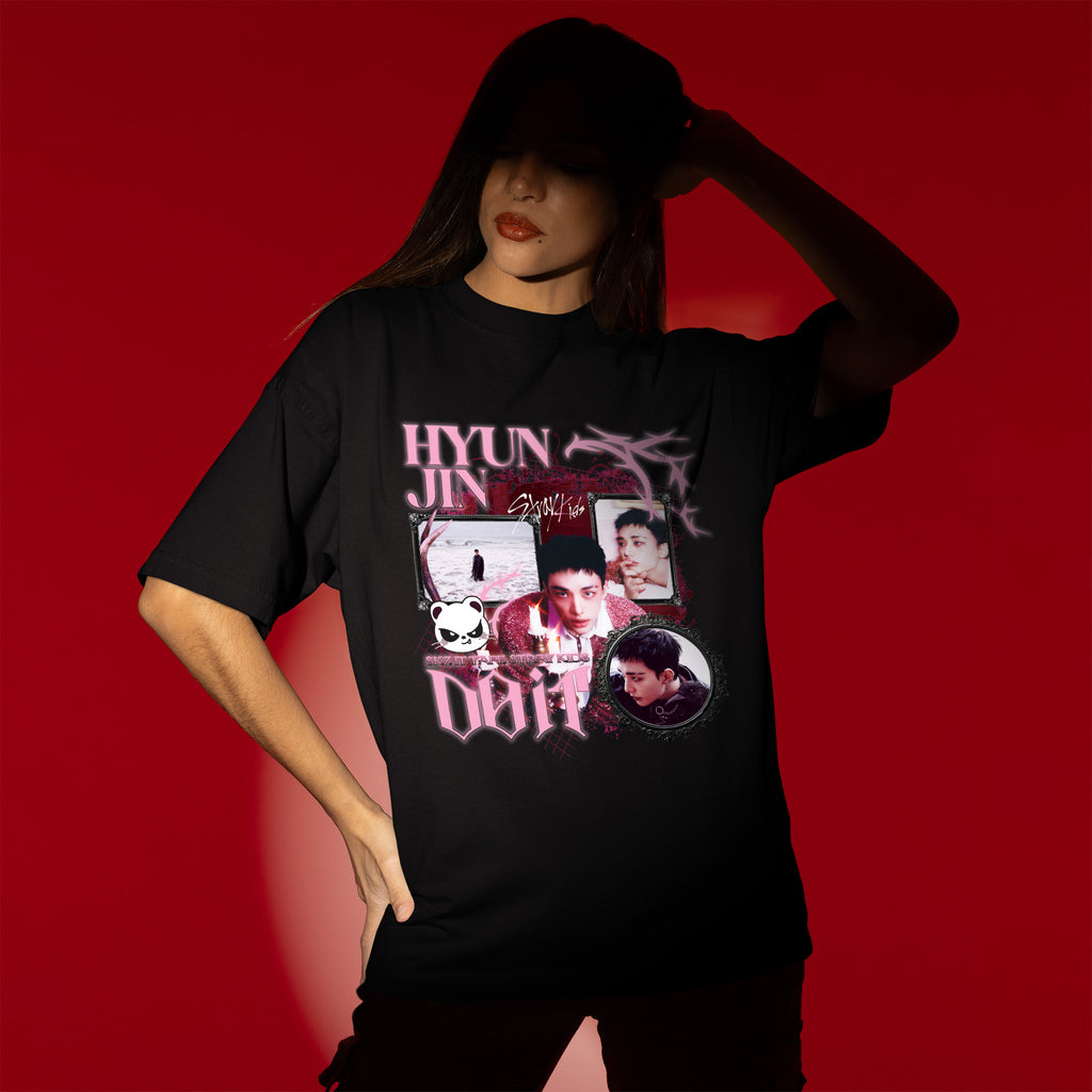 Stray Kids Graphic Hyunjin It Tape Do It T-Shirt - Women view, Y2K kpop concert tee
