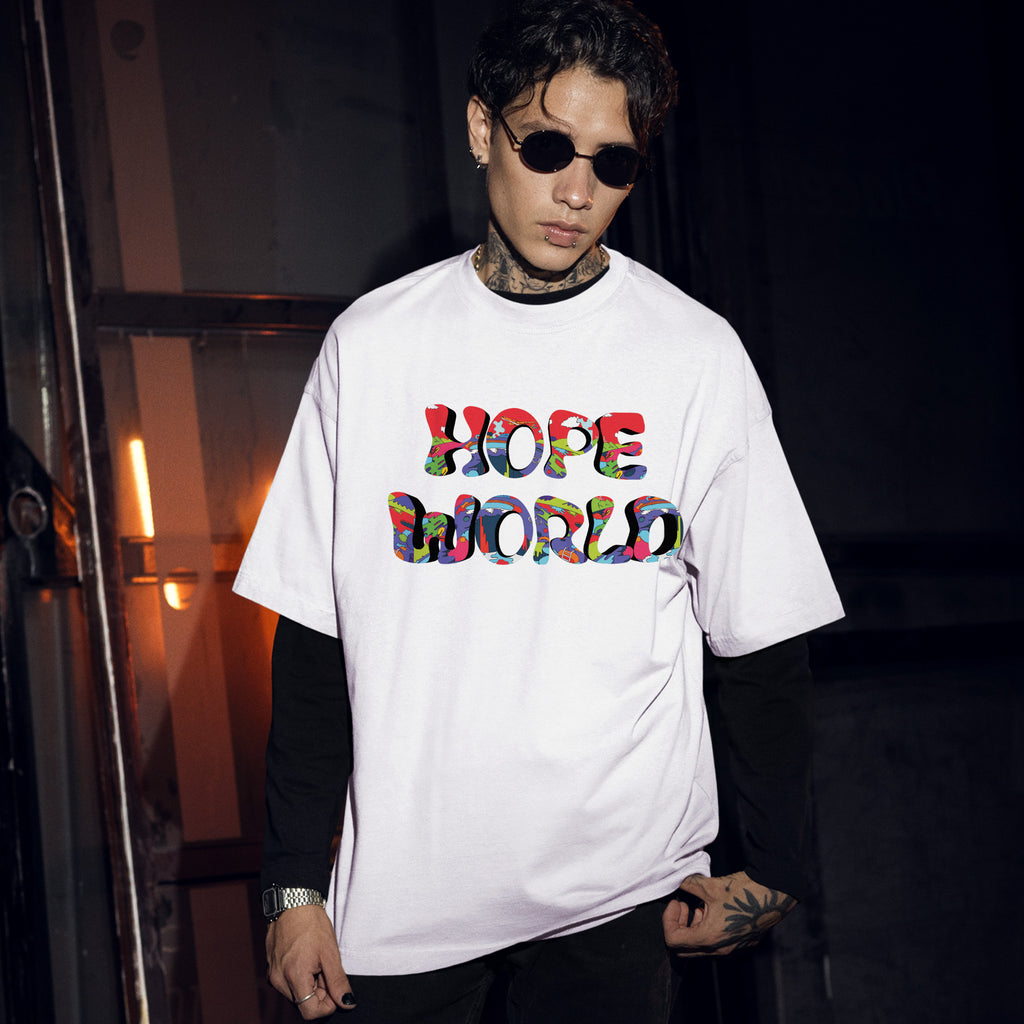 BTS J-Hope Kpop Hope World T-Shirt - Men Front view, Y2K kpop concert tee