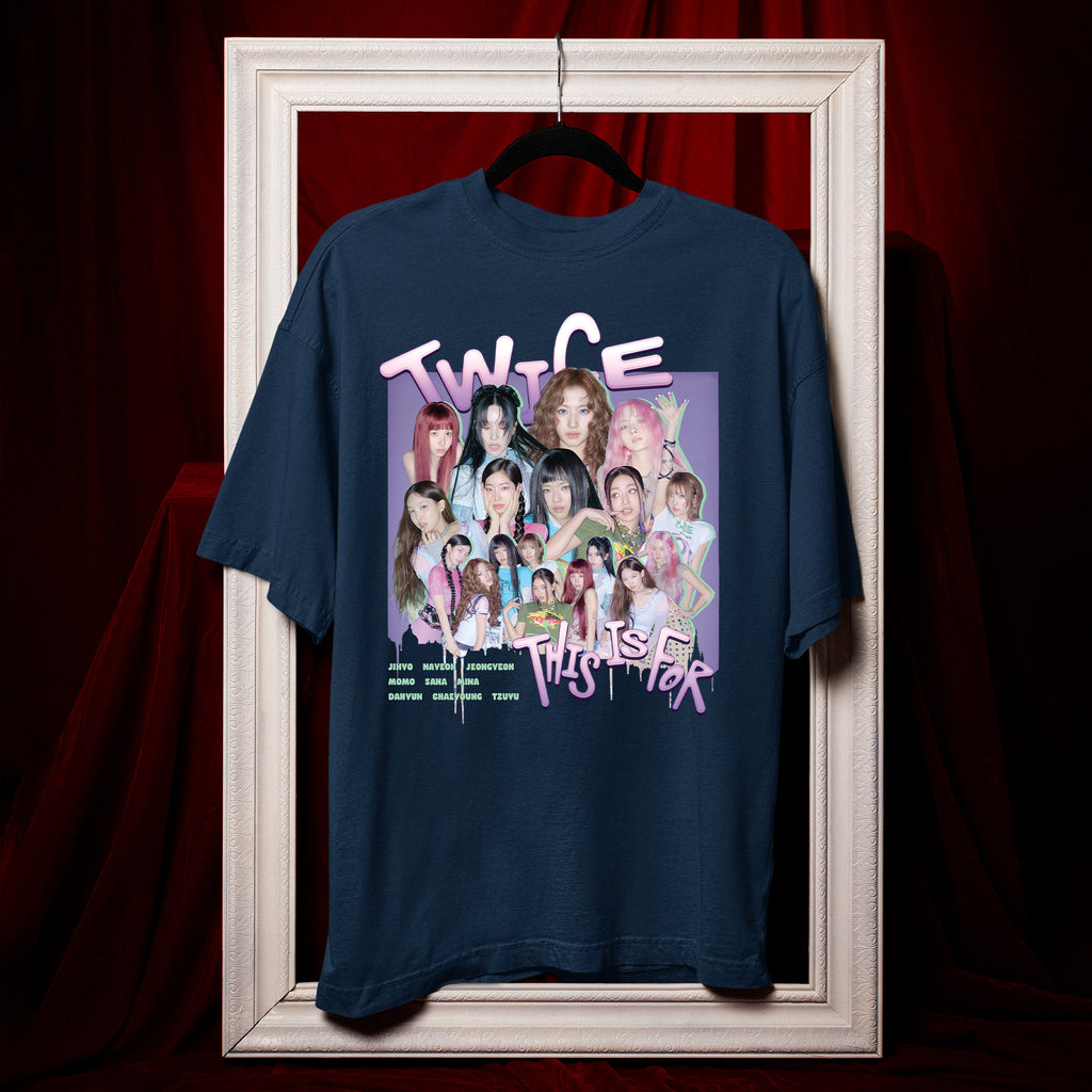 TWICE Retro This Is For Tour T-Shirt - Hang view, Y2K kpop concert tee