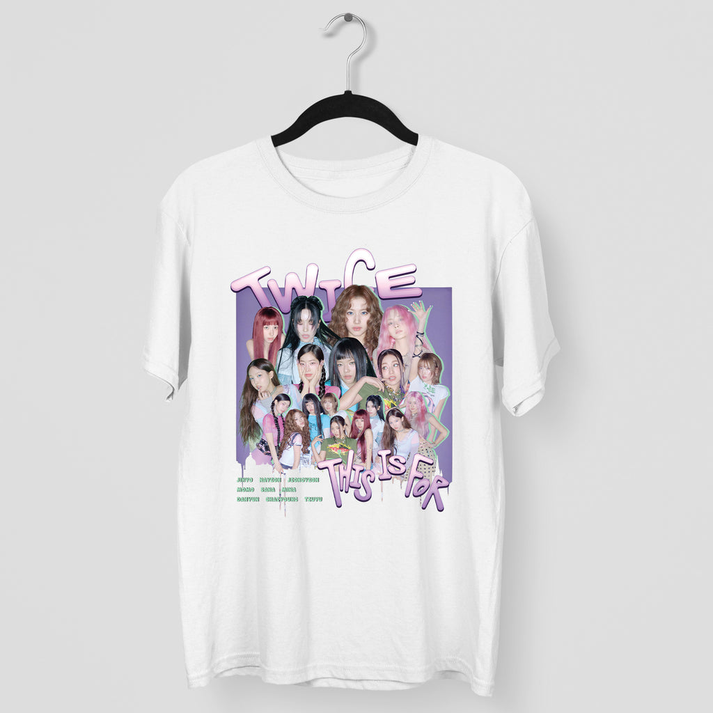 TWICE Retro This Is For Tour T-Shirt - Main view, Y2K kpop concert tee
