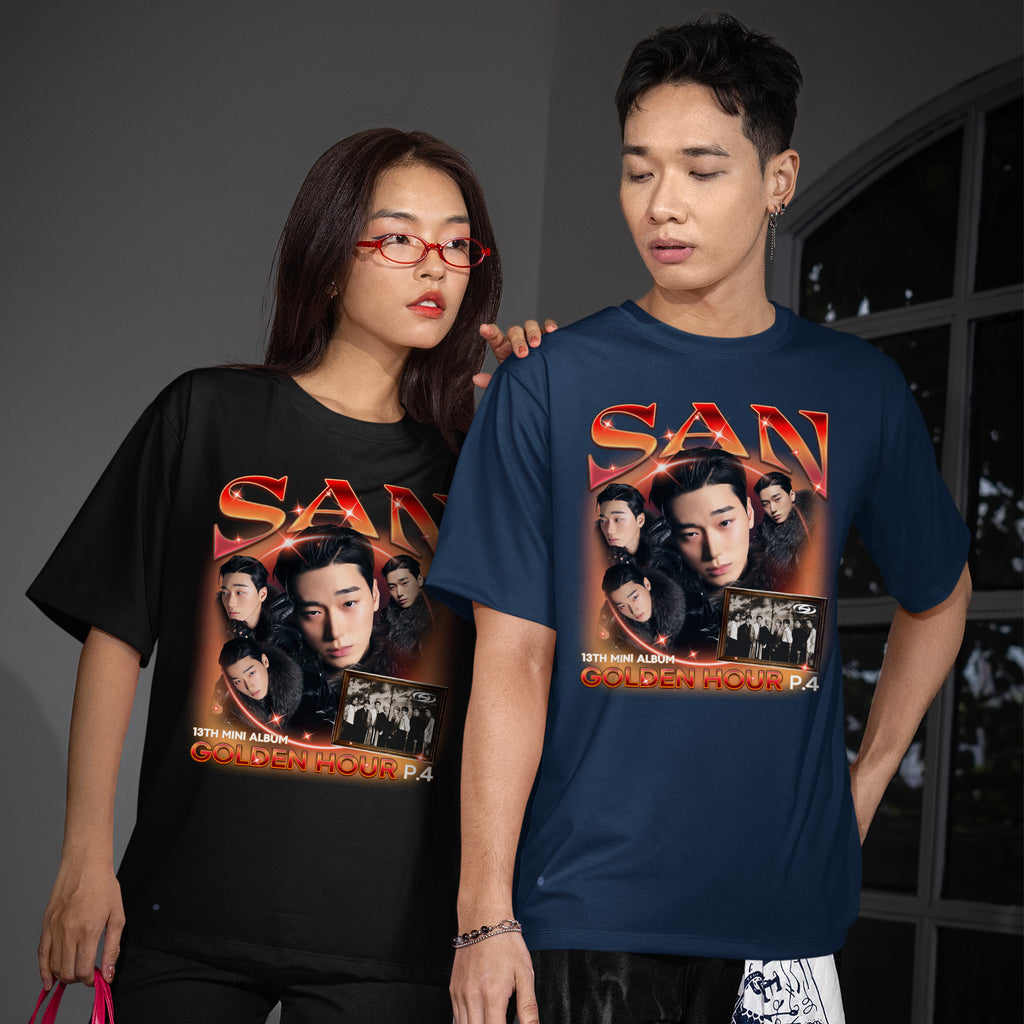ATEEZ San Golden Hour Part 4 T-Shirt - Couple view, Y2K kpop concert tee