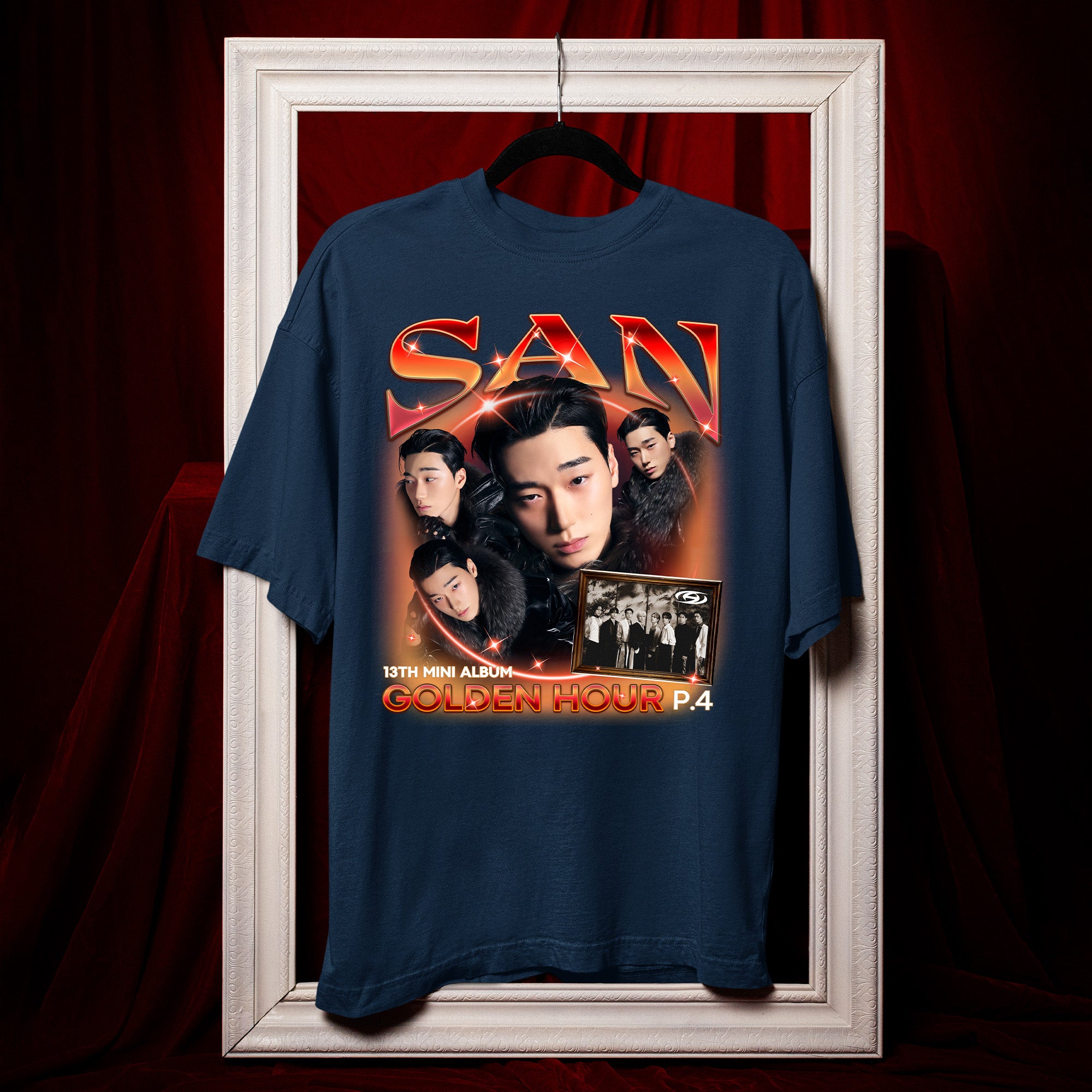 ATEEZ San Golden Hour Part 4 T-Shirt - Hang view, Y2K kpop concert tee