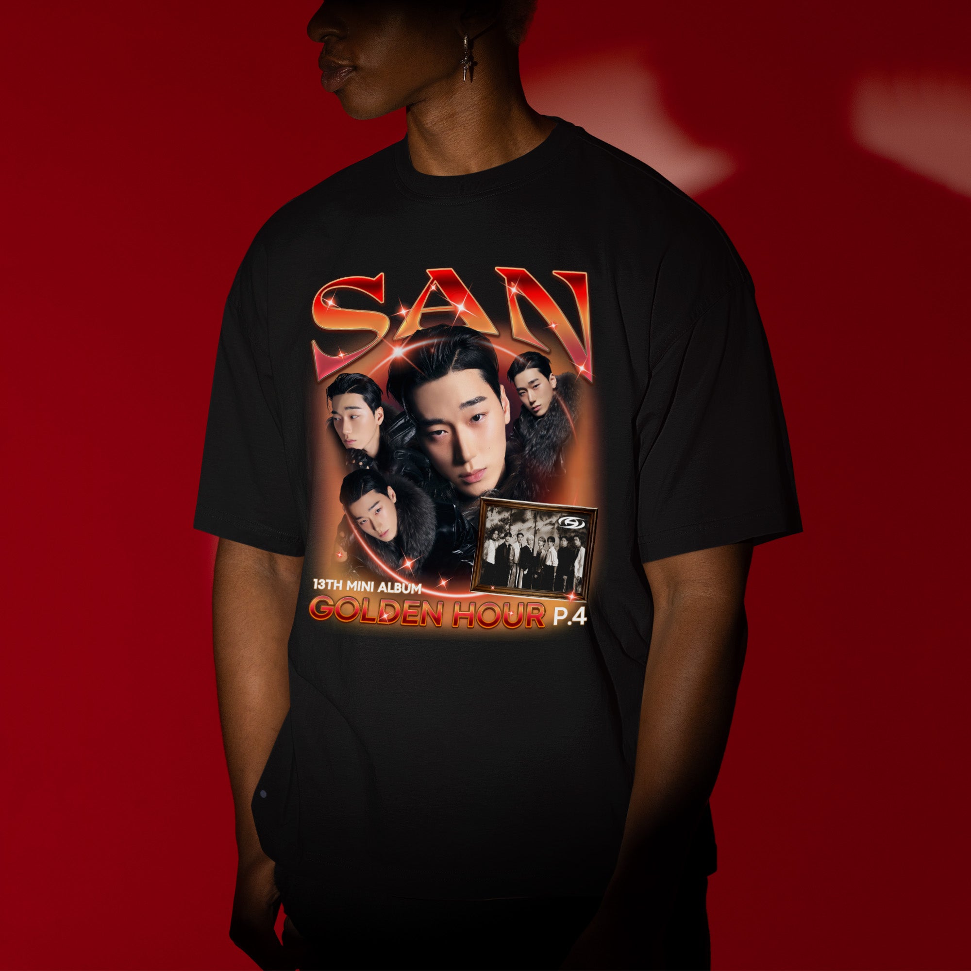 ATEEZ San Golden Hour Part 4 T-Shirt - Men view, Y2K kpop concert tee
