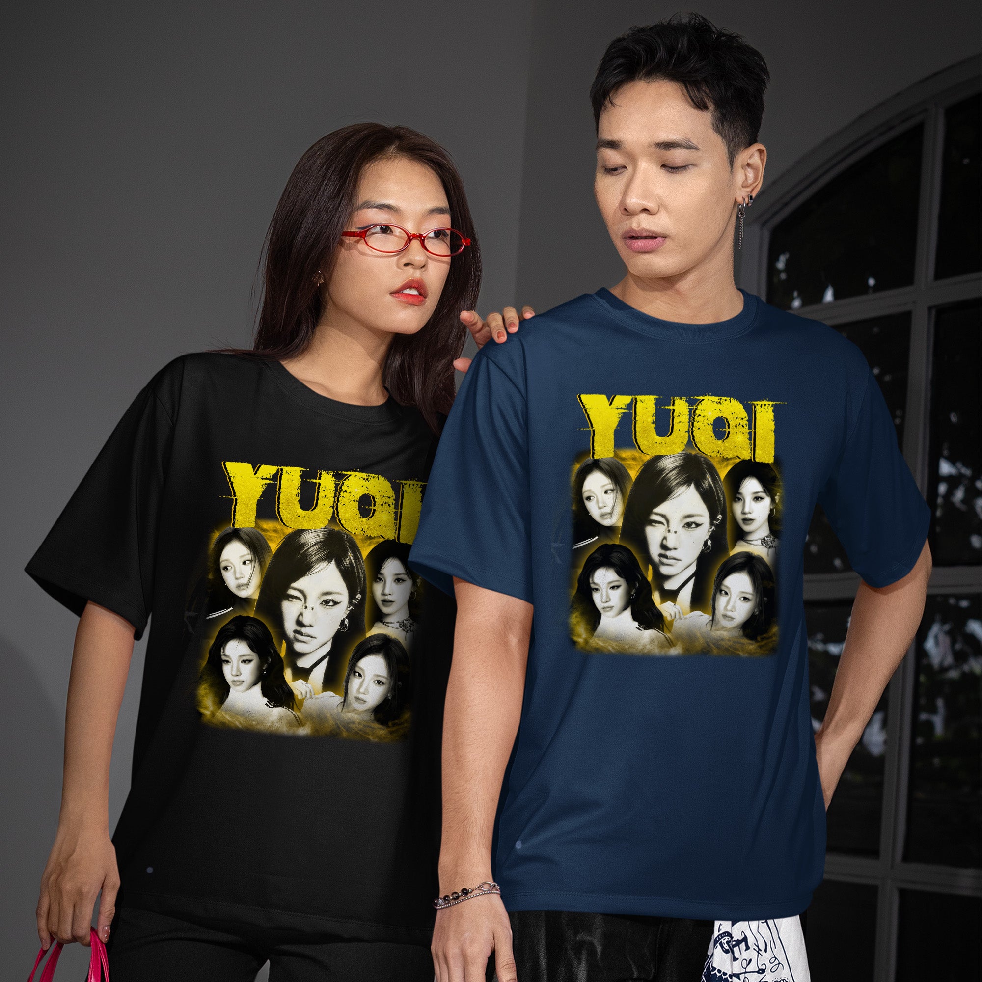 (G)I-DLE Yuqi T-Shirt - Couple view, Y2K kpop concert tee
