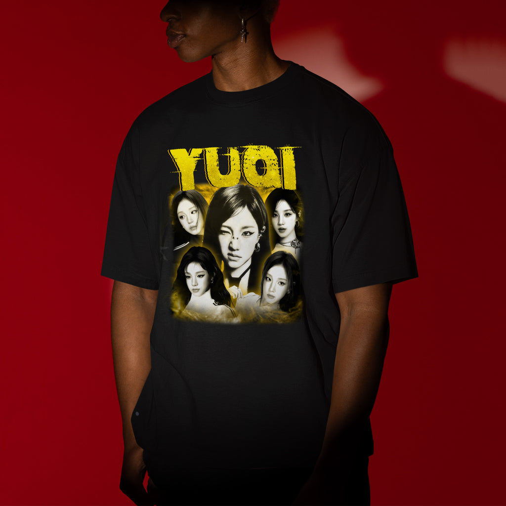 (G)I-DLE Yuqi T-Shirt - Men view, Y2K kpop concert tee