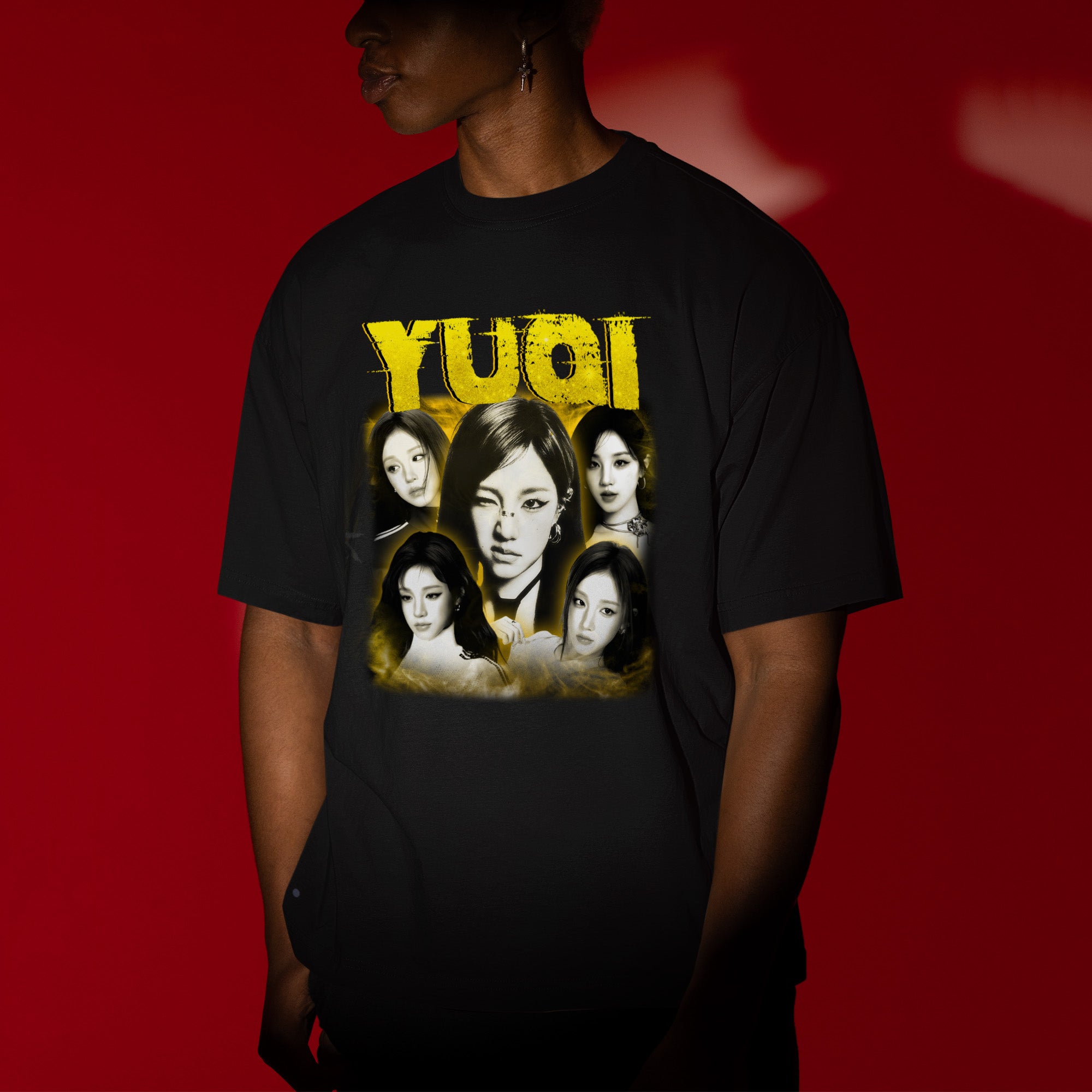 (G)I-DLE Yuqi T-Shirt - Men view, Y2K kpop concert tee