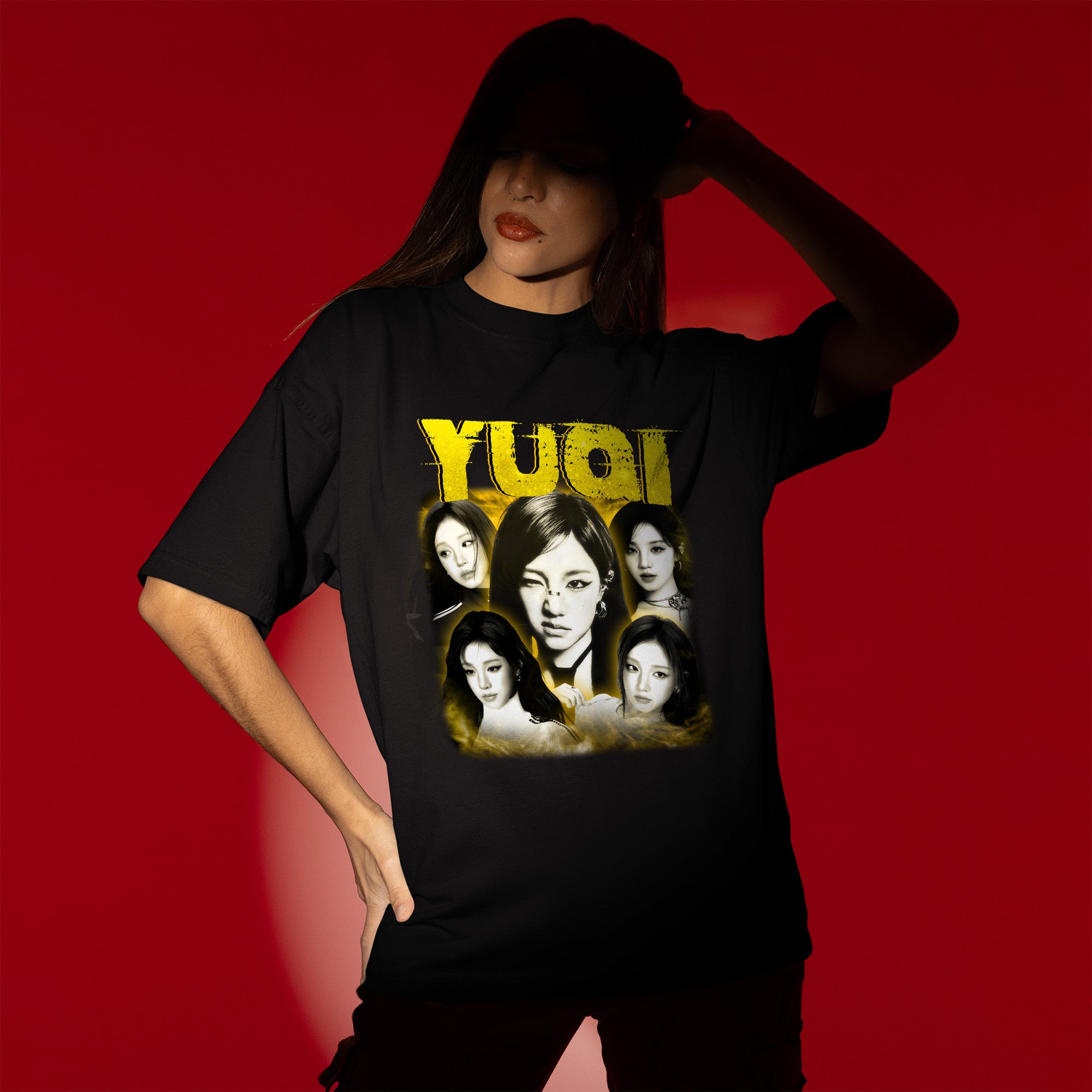 (G)I-DLE Yuqi T-Shirt - Women view, Y2K kpop concert tee
