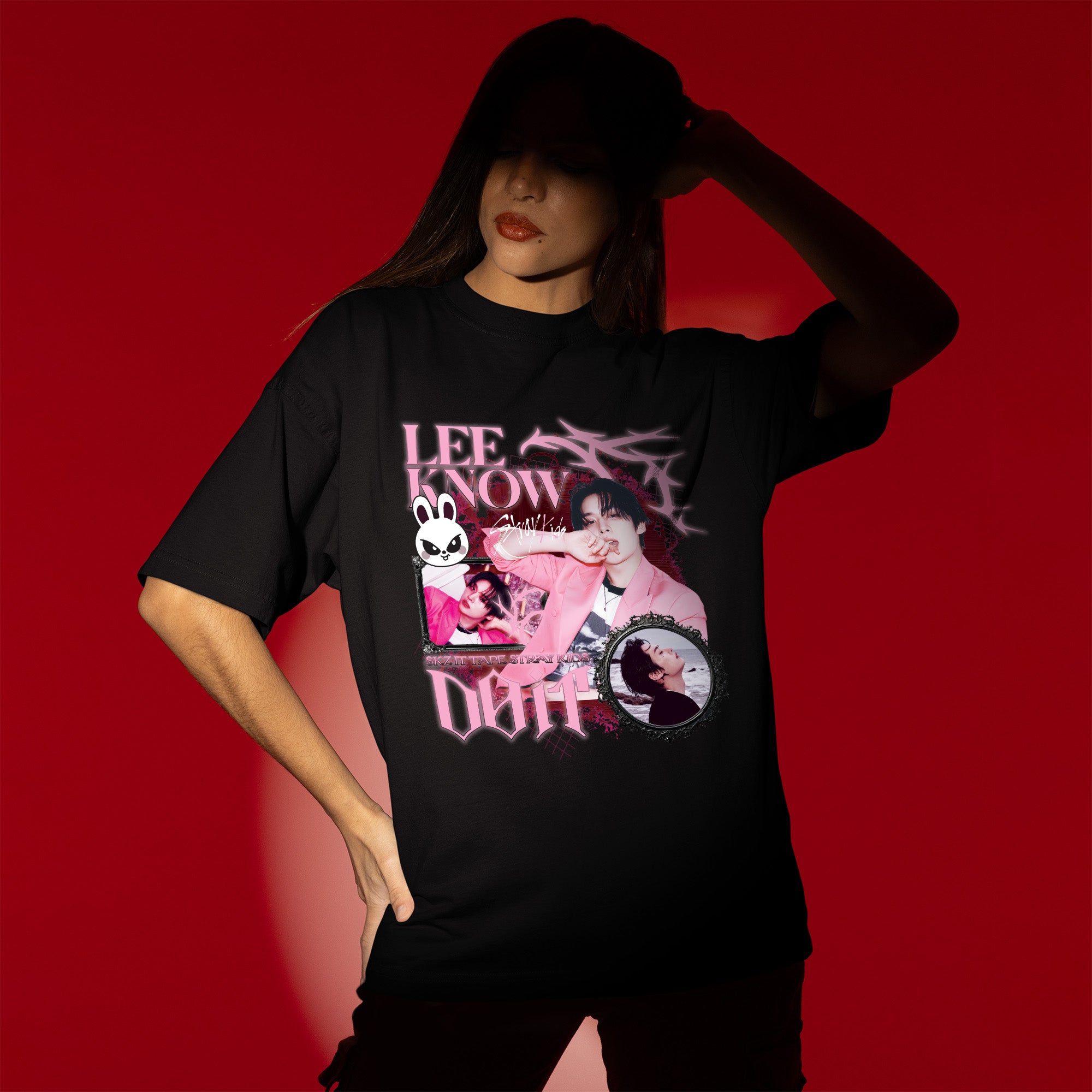 Stray Kids Graphic Lee Know It Tape Do It T-Shirt - Women view, Y2K kpop concert tee